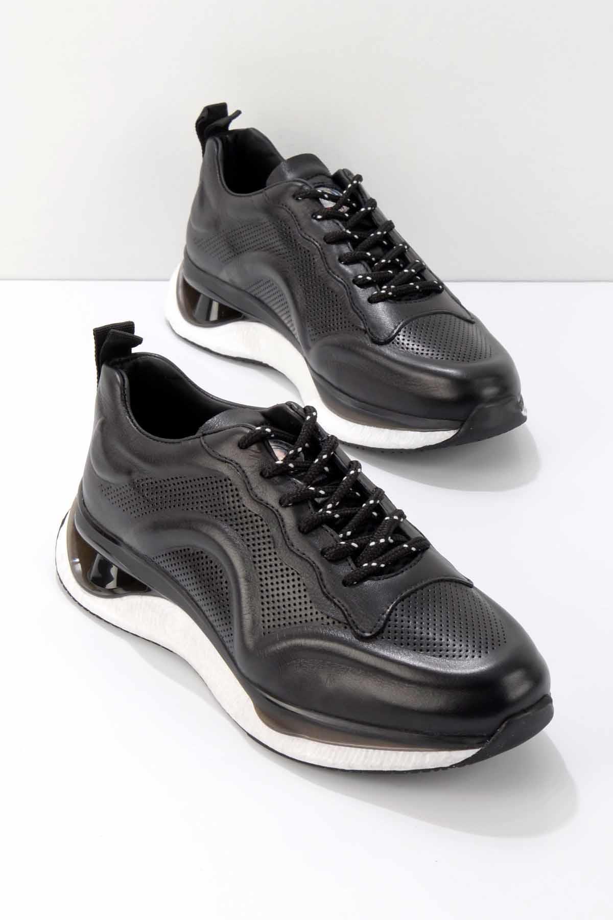 Siyah Hakiki Deri Erkek Sneaker E01604727503