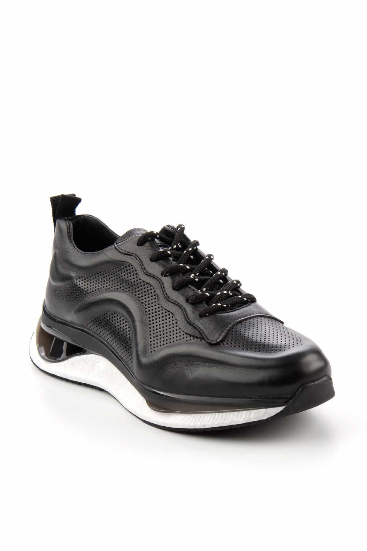 Siyah Hakiki Deri Erkek Sneaker E01604727503