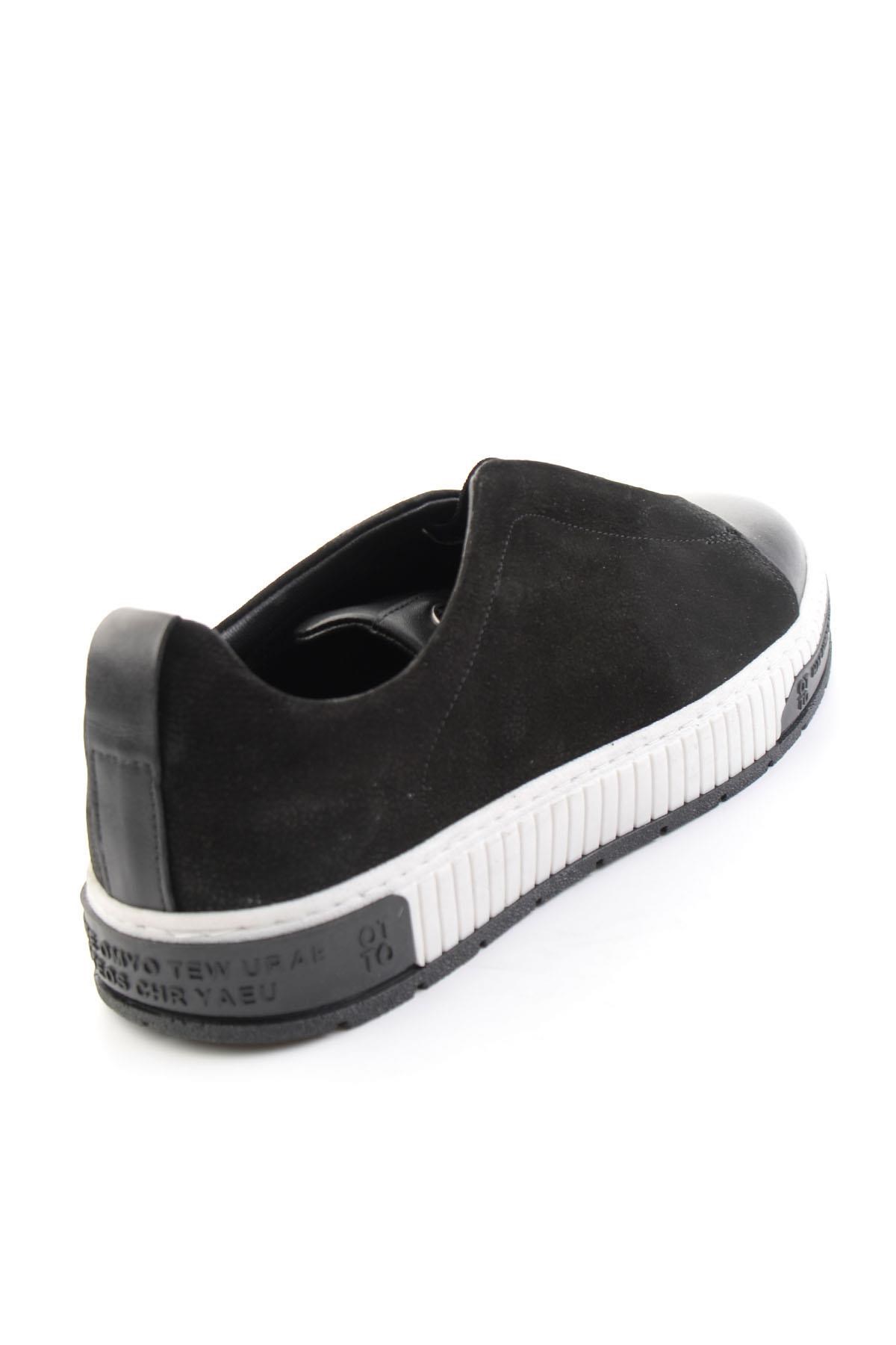 Siyah Hakiki Deri Erkek Sneaker E01610000603