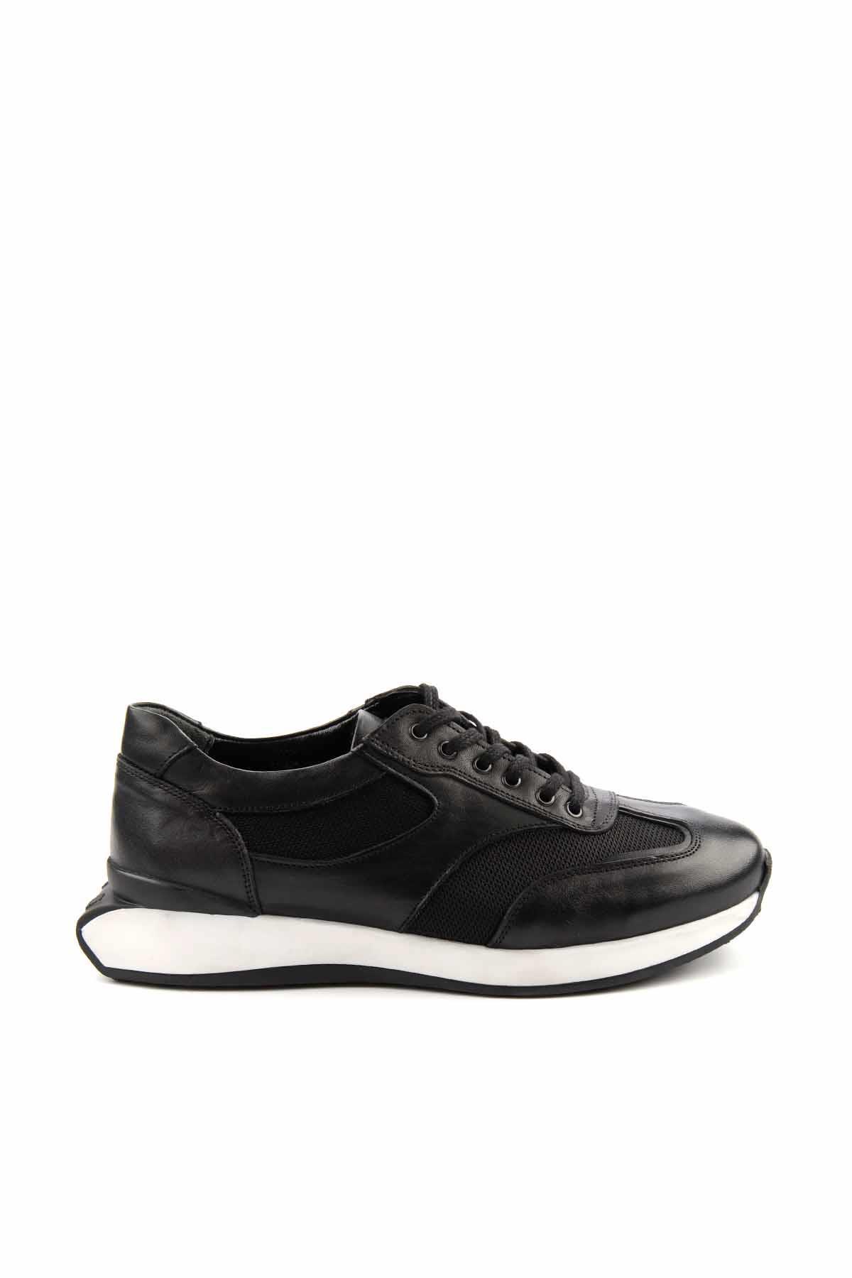 Siyah Hakiki Deri Erkek Sneaker E01728012303
