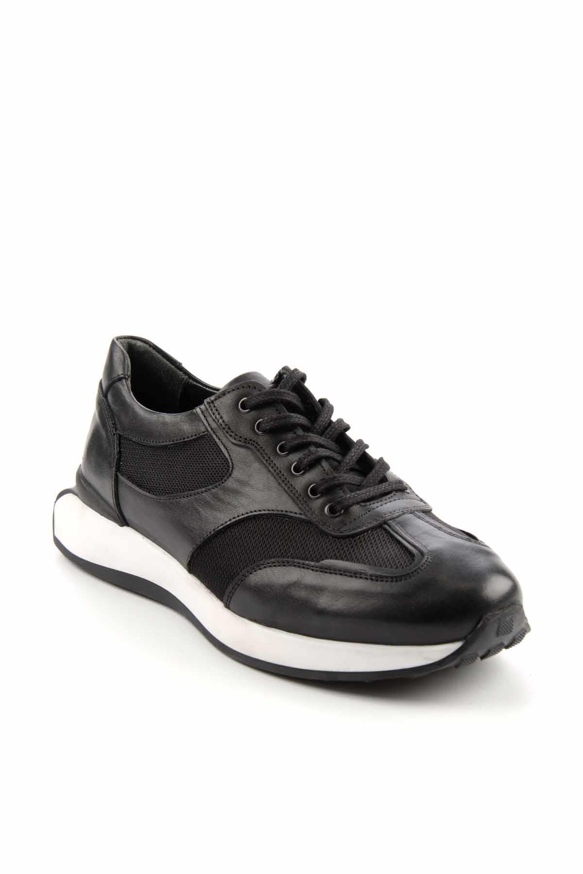 Siyah Hakiki Deri Erkek Sneaker E01728012303