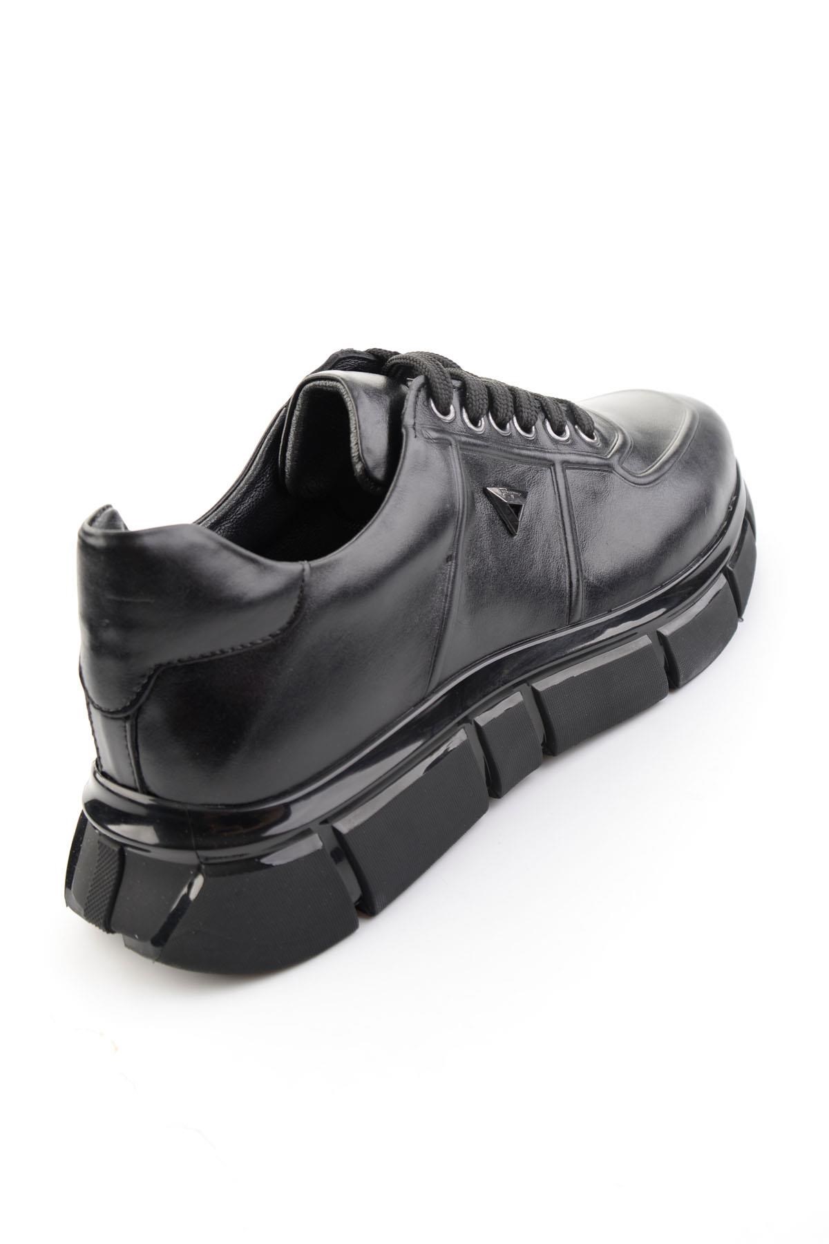 Siyah Hakiki Deri Erkek Sneaker E01736060141