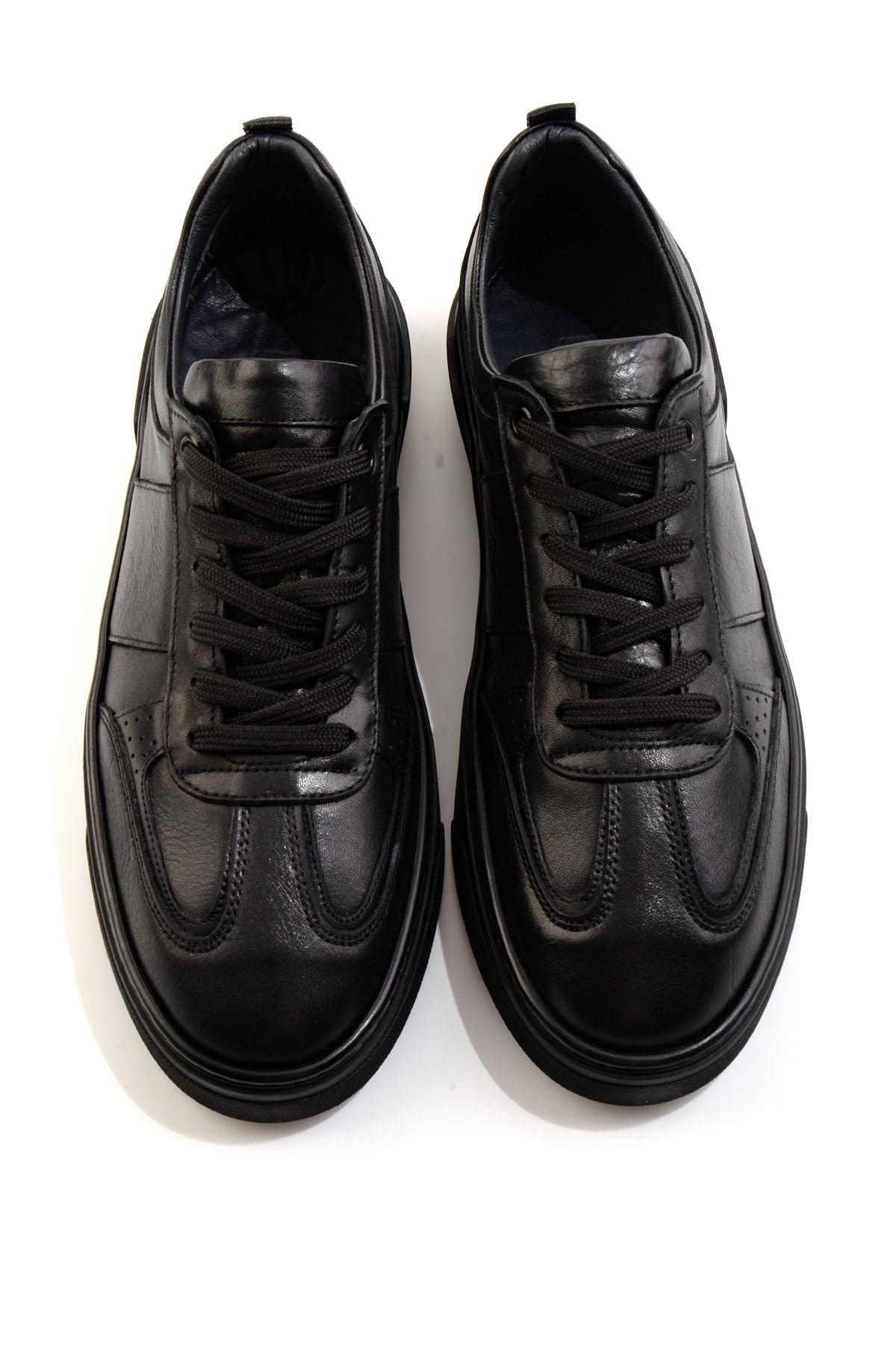 Siyah Hakiki Deri Erkek Sneaker E01811410743