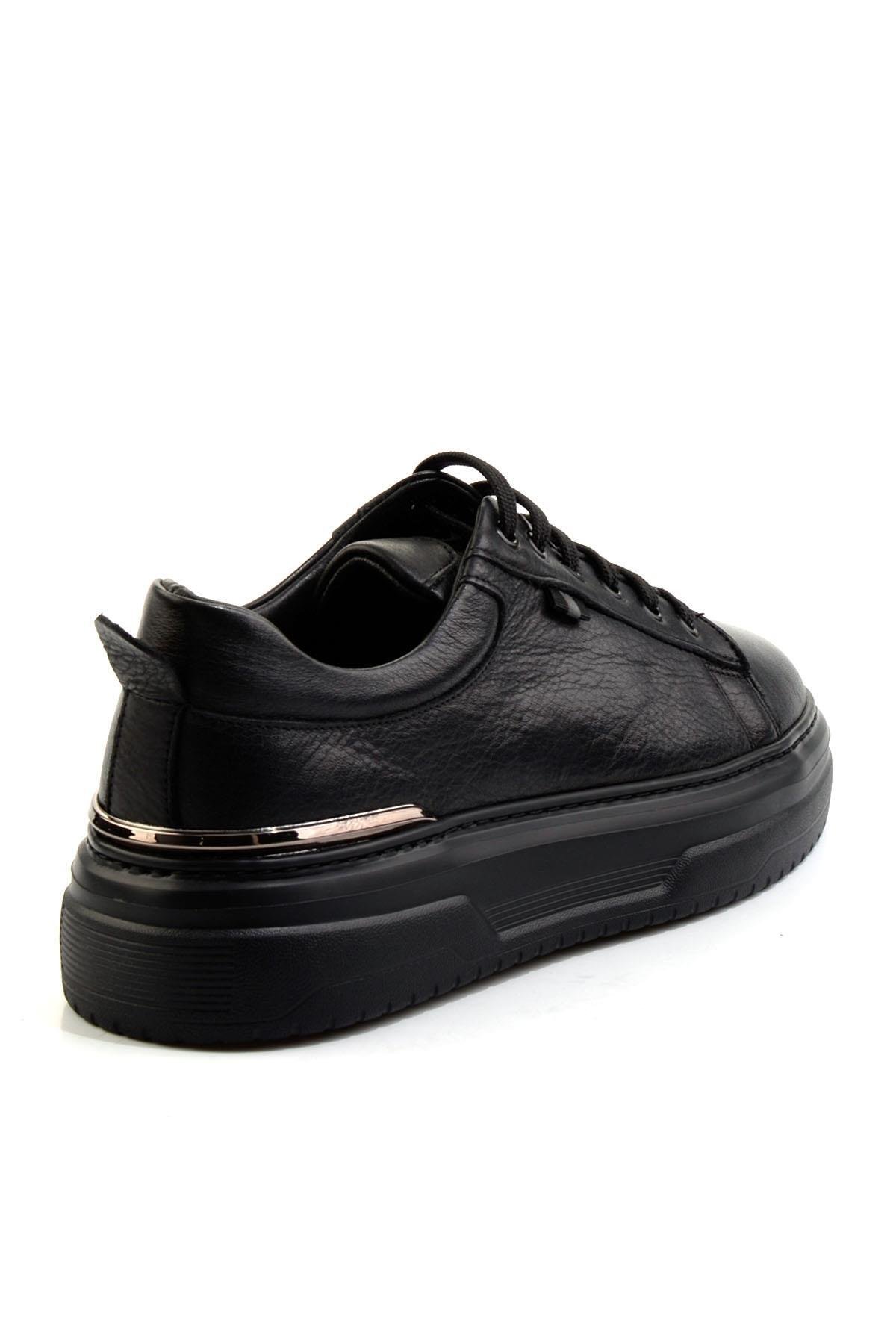Siyah Hakiki Deri Erkek Sneaker E01811604443