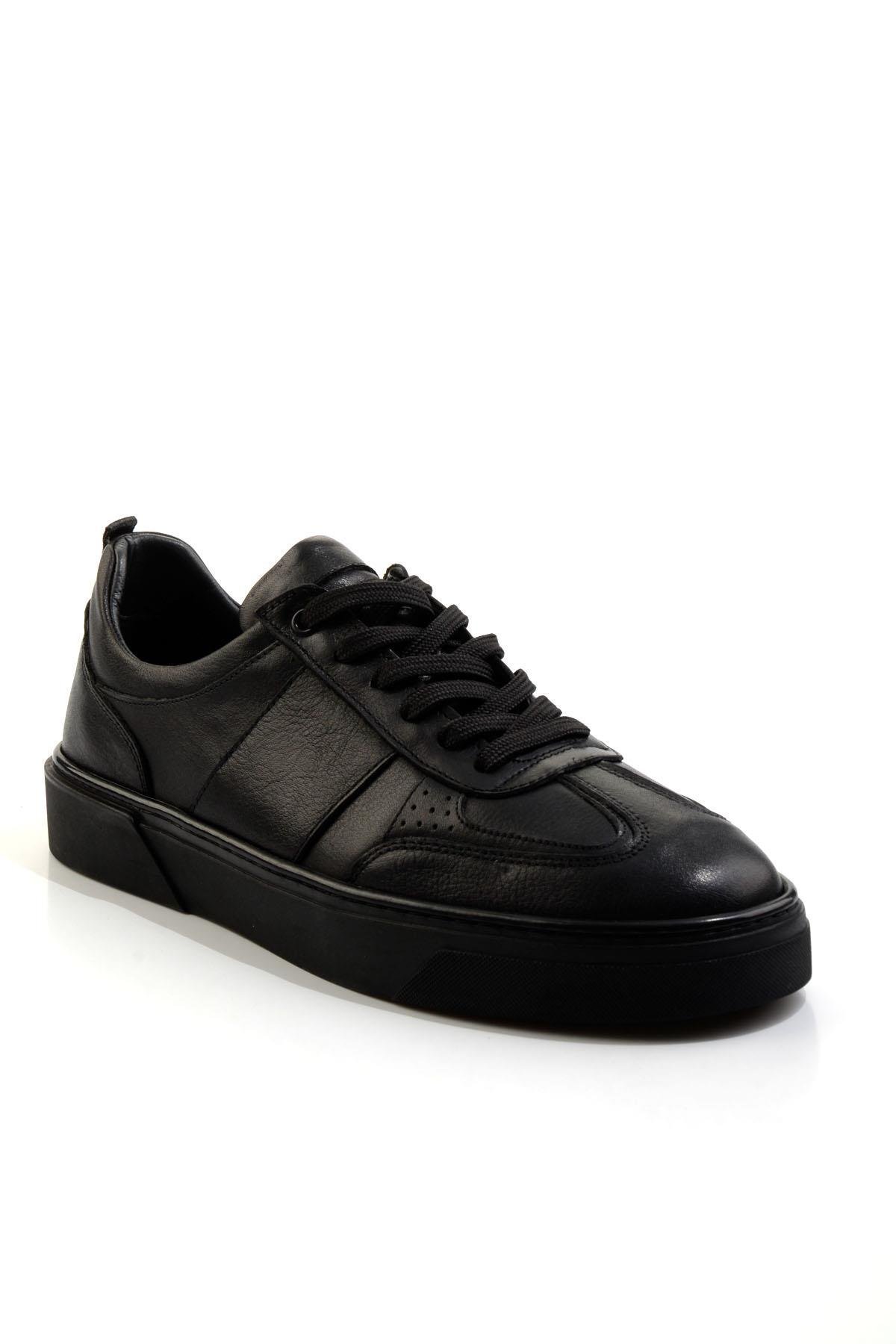Siyah Hakiki Deri Erkek Sneaker E01811410743