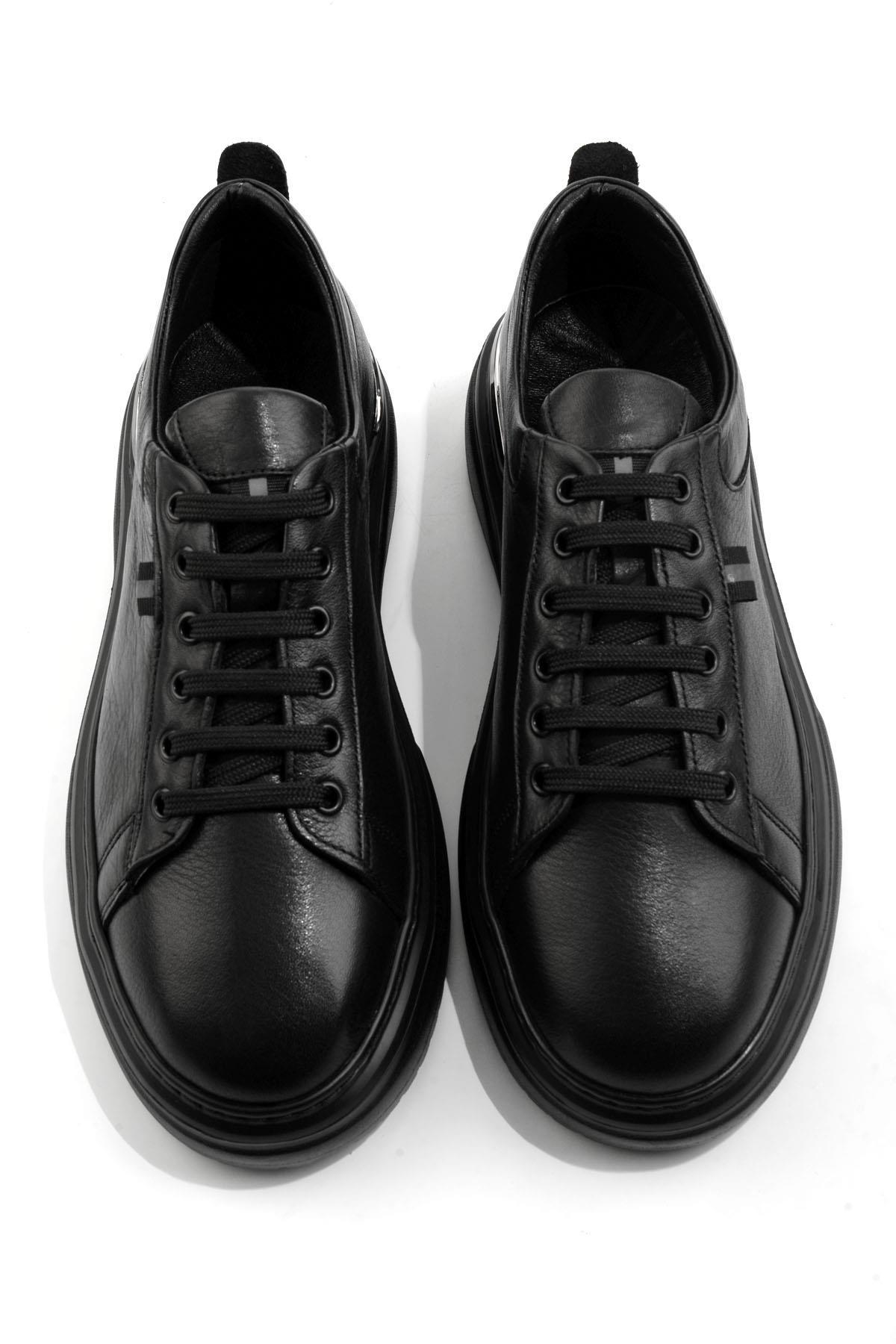 Siyah Hakiki Deri Erkek Sneaker E01811604443