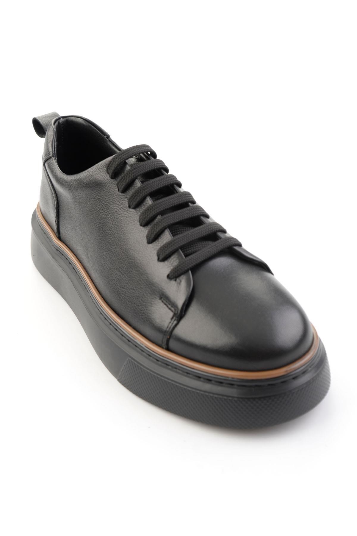 Siyah Hakiki Deri Erkek Sneaker E01811300503