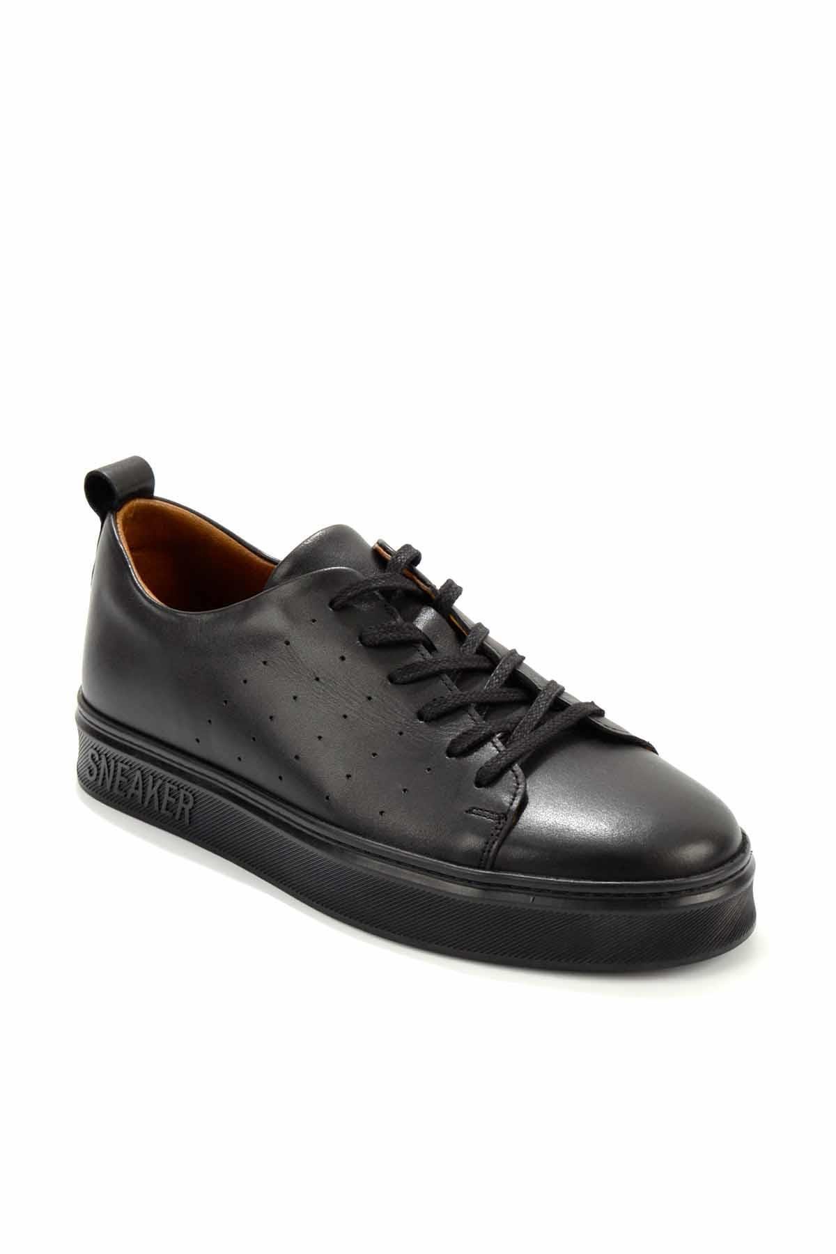 Siyah Hakiki Deri Erkek Sneaker E01811338103
