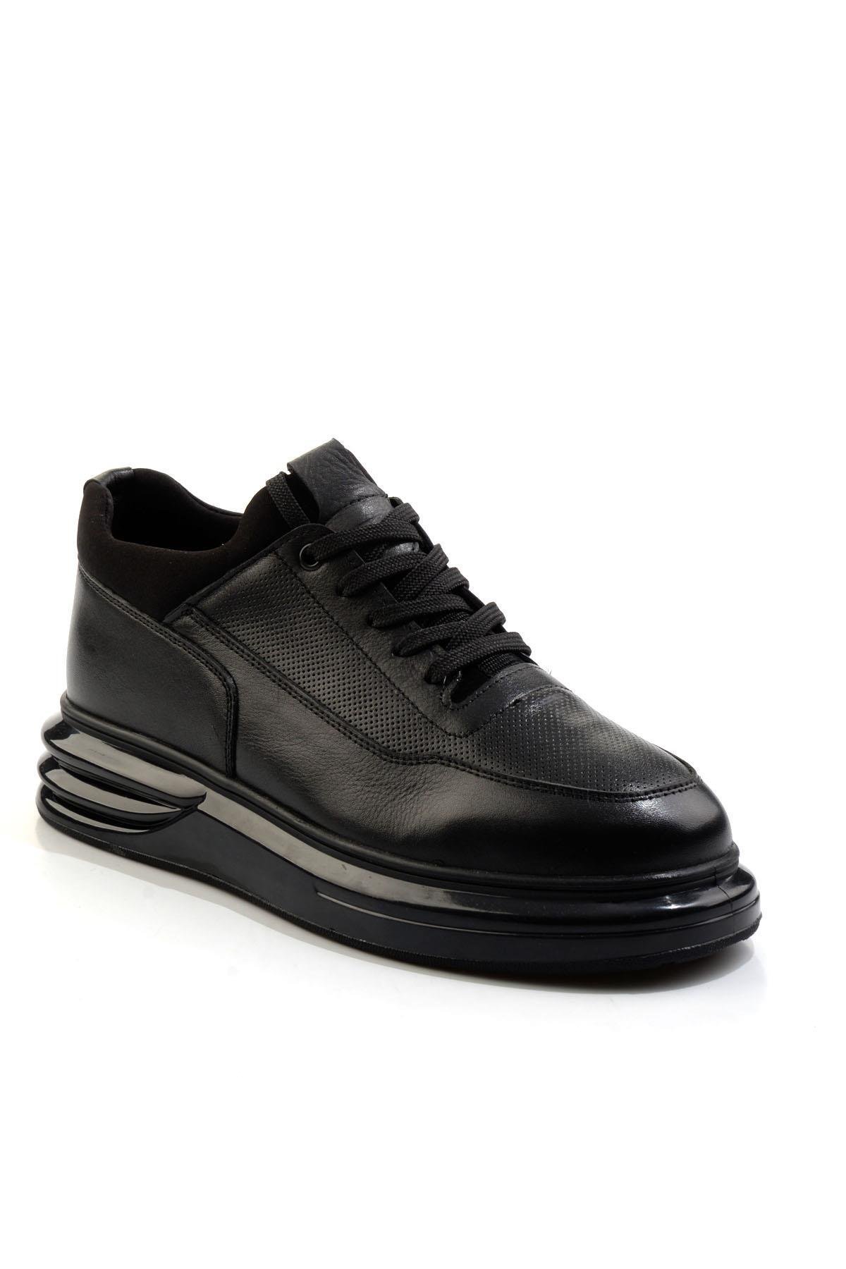 Siyah Hakiki Deri Erkek Sneaker E01811560943
