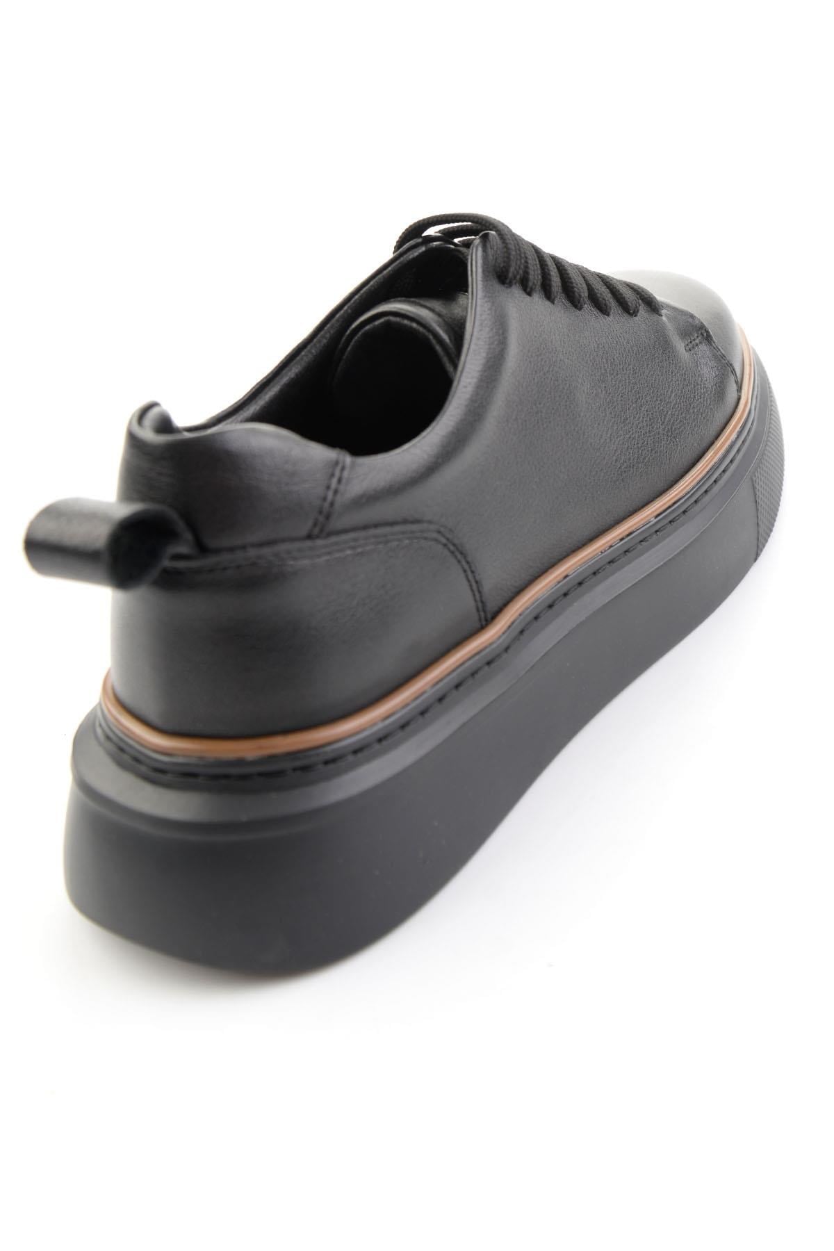 Siyah Hakiki Deri Erkek Sneaker E01811300503