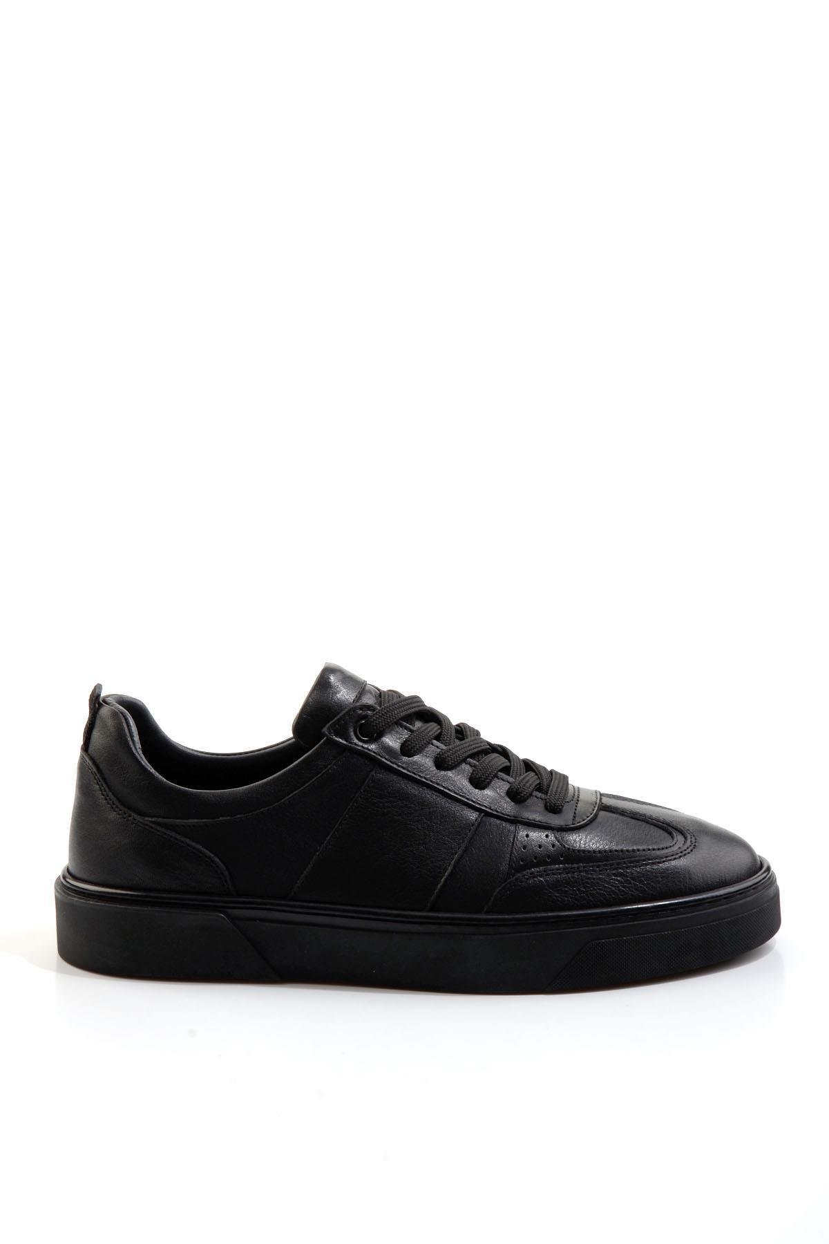 Siyah Hakiki Deri Erkek Sneaker E01811410743