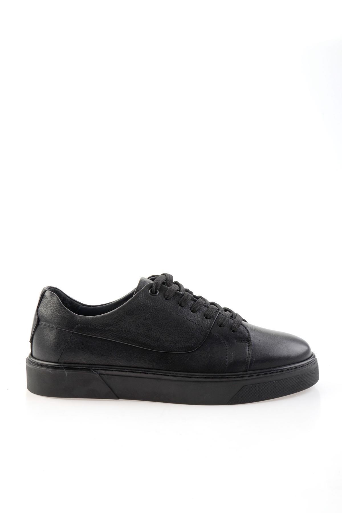 Siyah Hakiki Deri Erkek Sneaker E01811253643