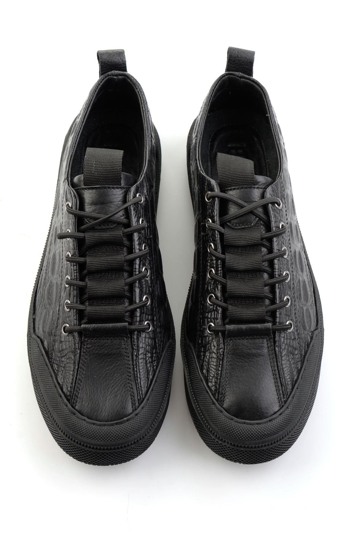 Siyah Hakiki Deri Erkek Sneaker E01900251044