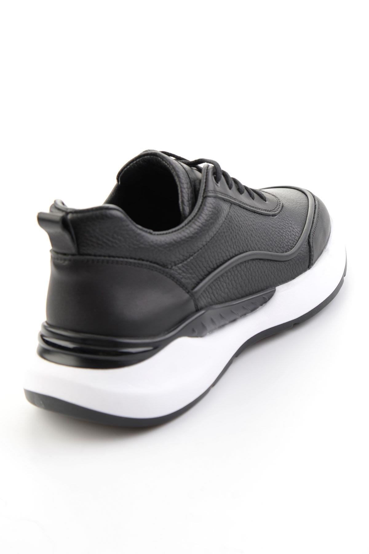 Siyah Hakiki Deri Erkek Sneaker E01958176543