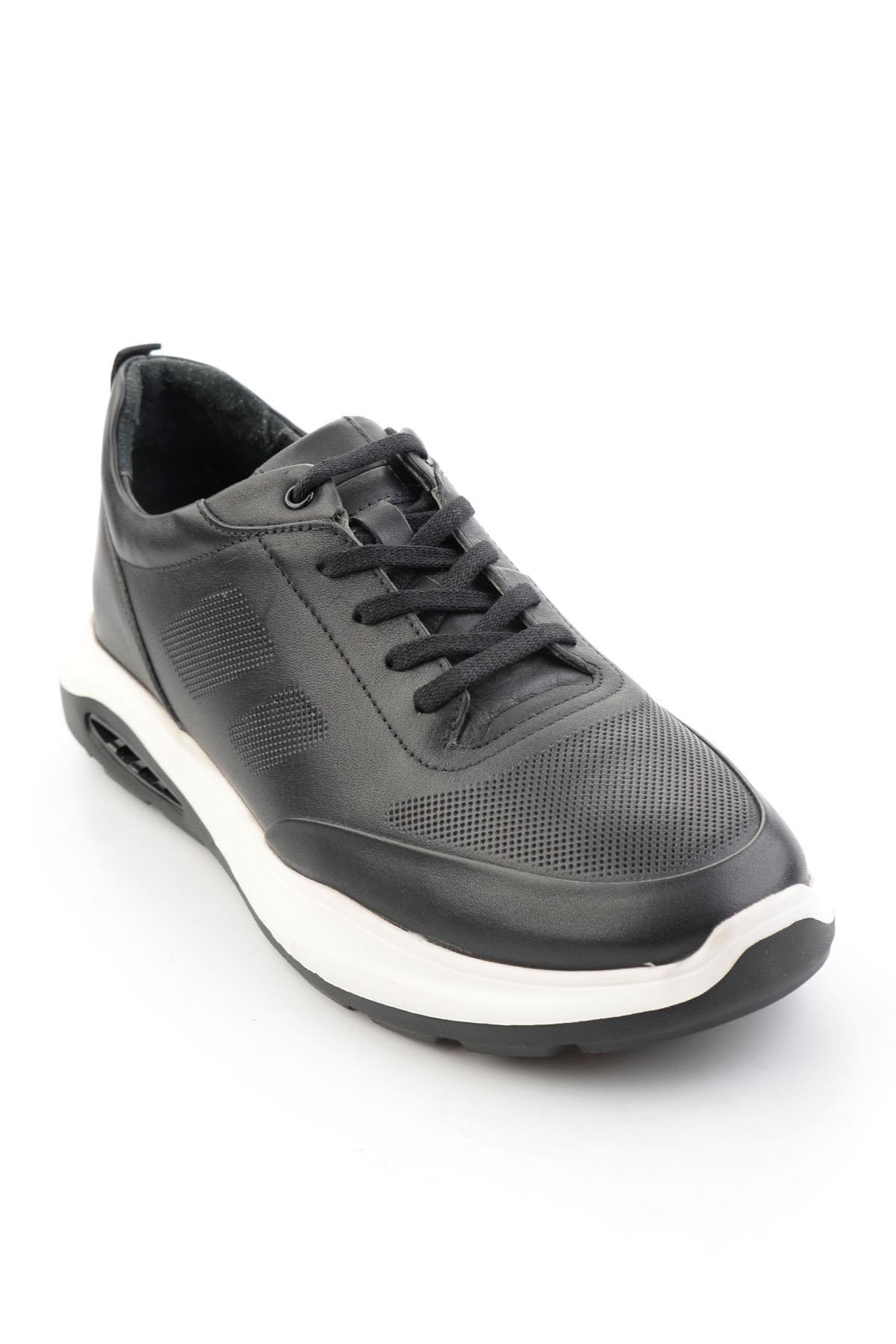 Siyah Hakiki Deri Erkek Sneaker E01958176343