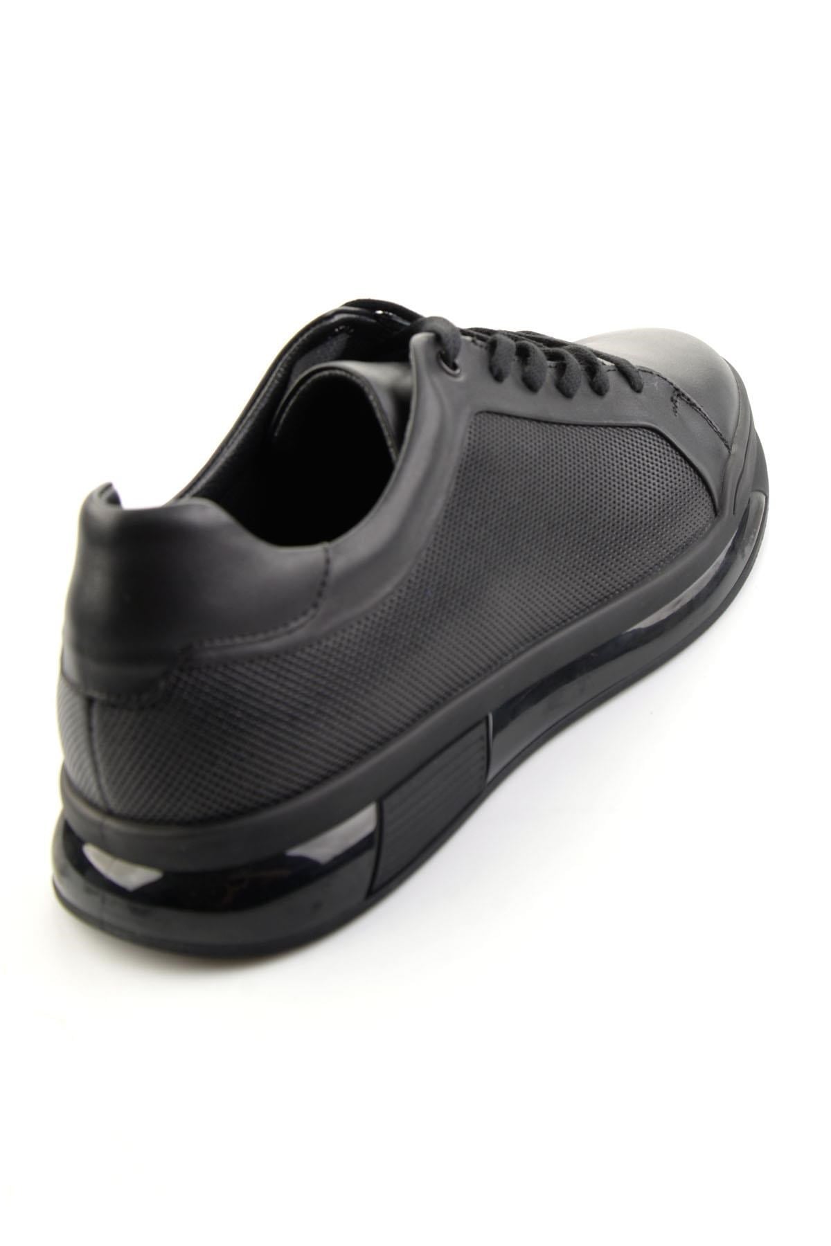 Siyah Hakiki Deri Erkek Sneaker E01958176643