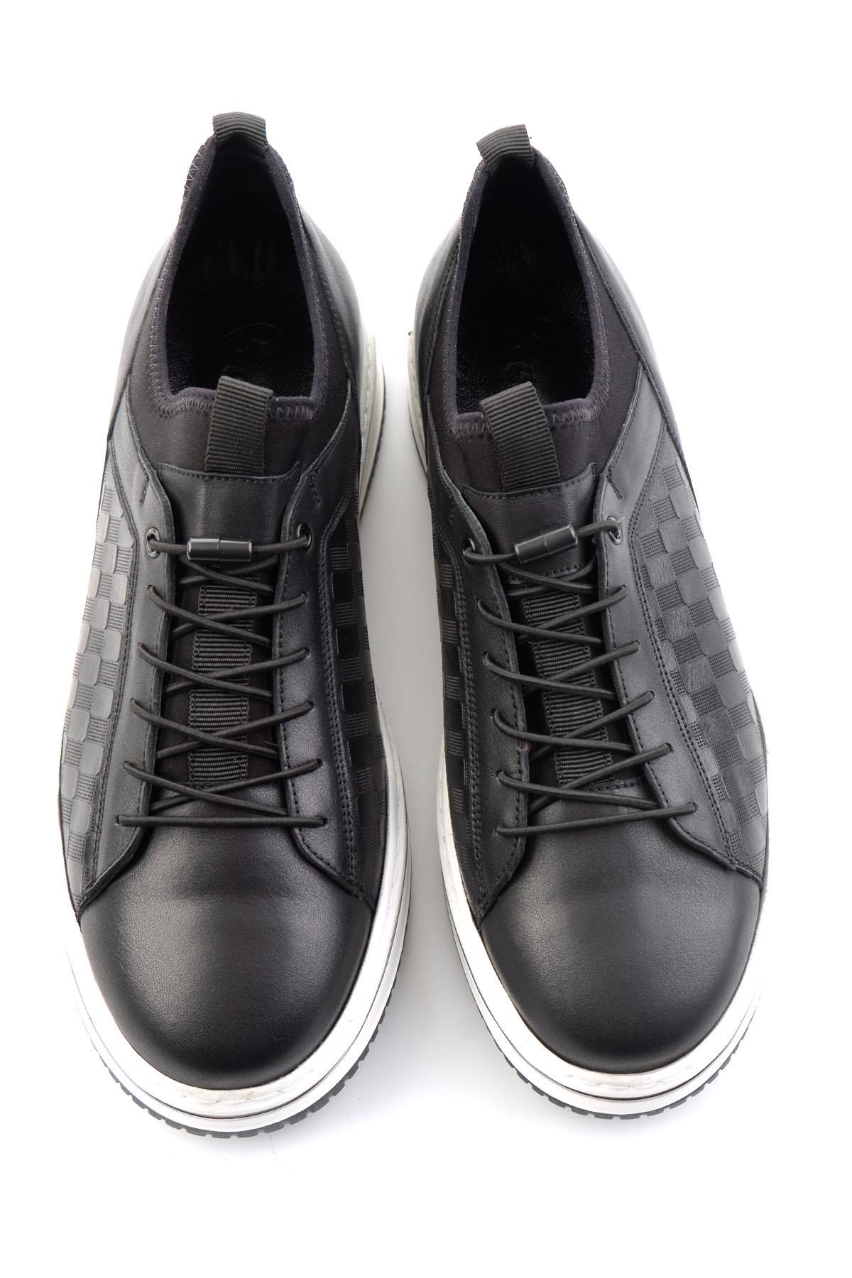 Siyah Hakiki Deri Erkek Sneaker E01958181643