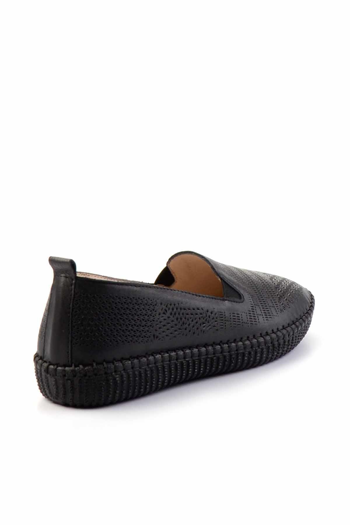 Siyah Hakiki Deri Kadın Babet K01462025103