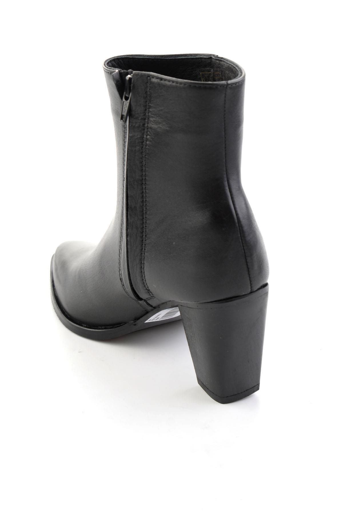 Siyah Hakiki Deri Kadın Bot & Bootie K02750740703