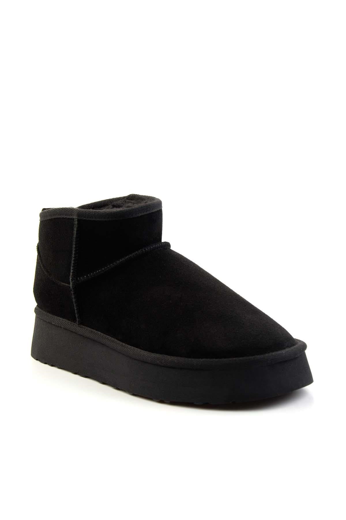 Siyah Hakiki Deri Kadın Bot & Bootie K02422009002