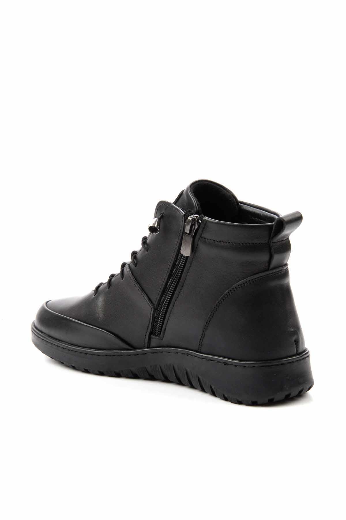 Siyah Hakiki Deri Kadın Bot & Bootie K02331376203