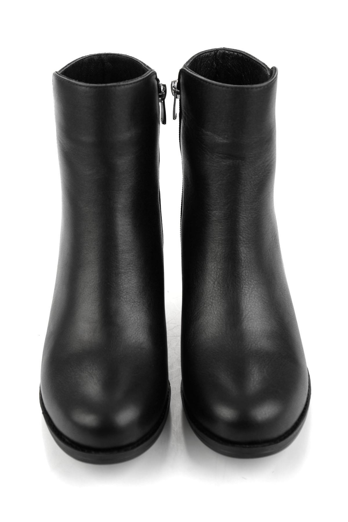 Siyah Hakiki Deri Kadın Bot & Bootie K02208022003