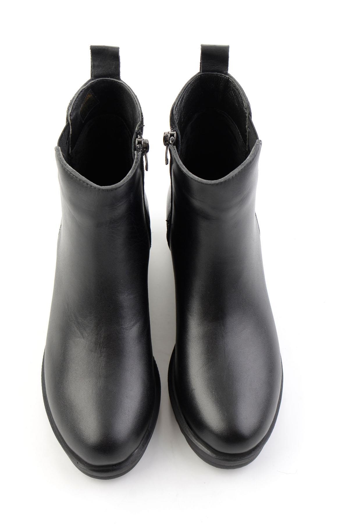 Siyah Hakiki Deri Kadın Bot & Bootie K02788088003