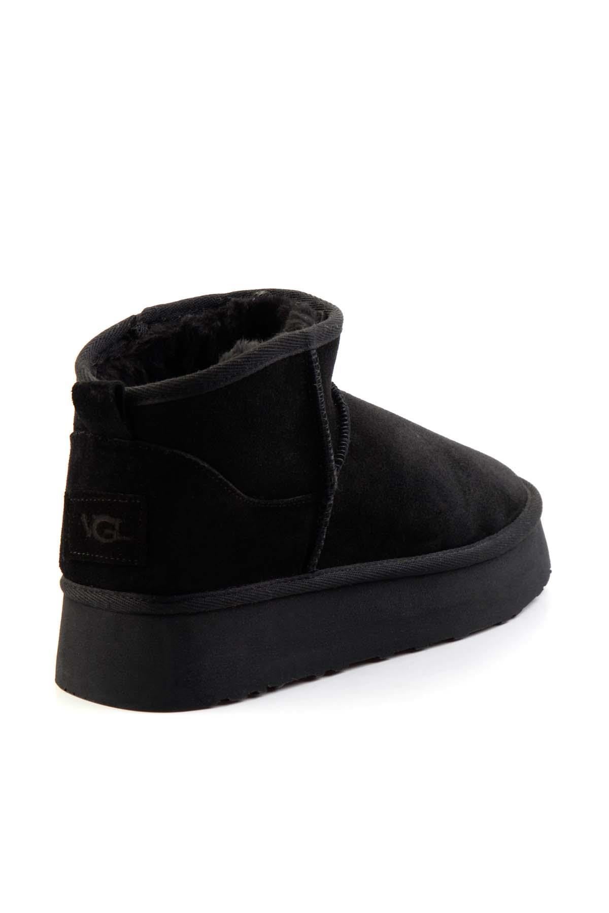 Siyah Hakiki Deri Kadın Bot & Bootie K02422009002
