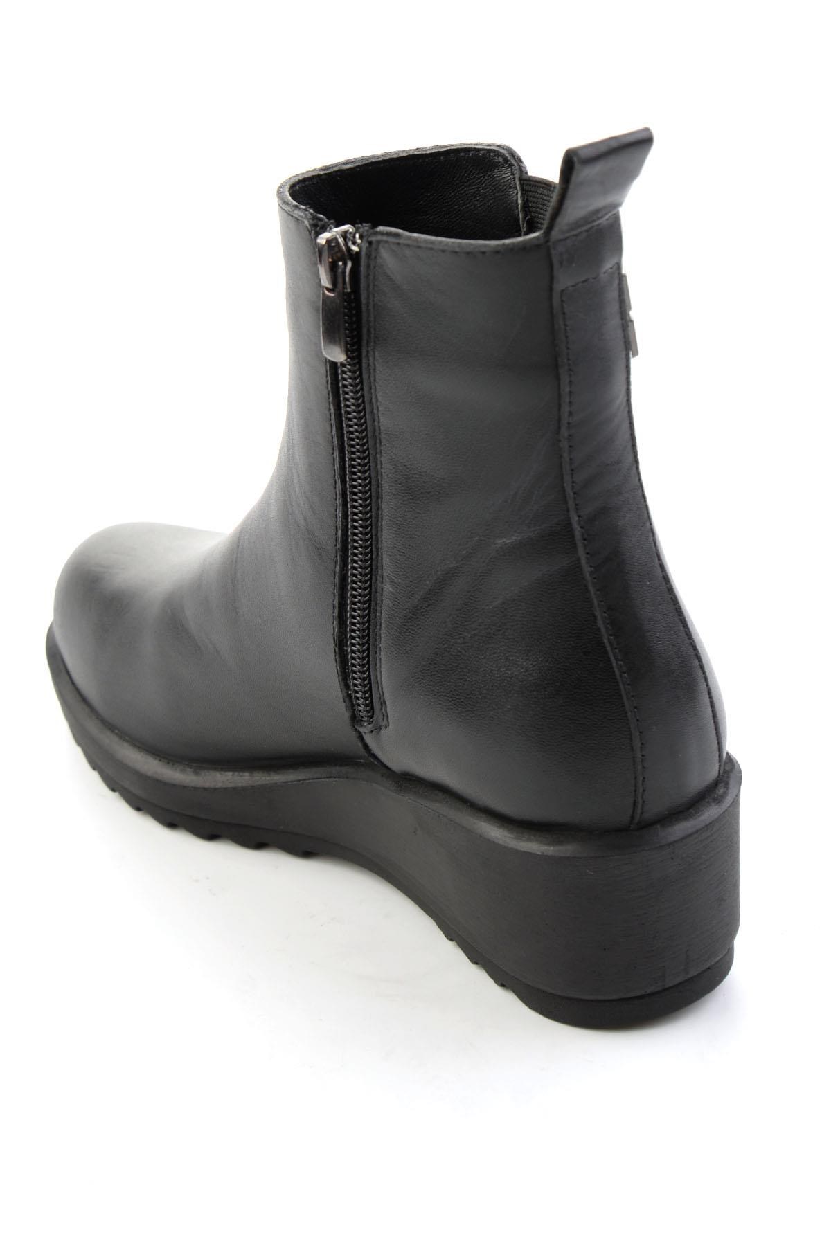 Siyah Hakiki Deri Kadın Bot & Bootie K02788088003