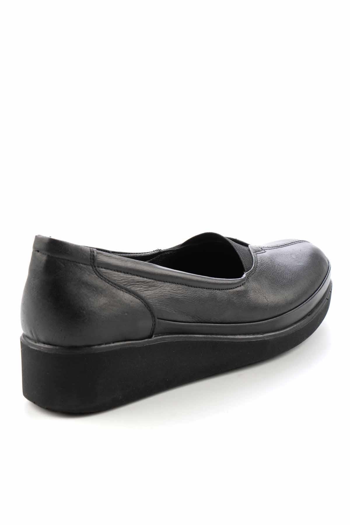 Siyah Hakiki Deri Kadın Casual Ayakkabı K01586060103