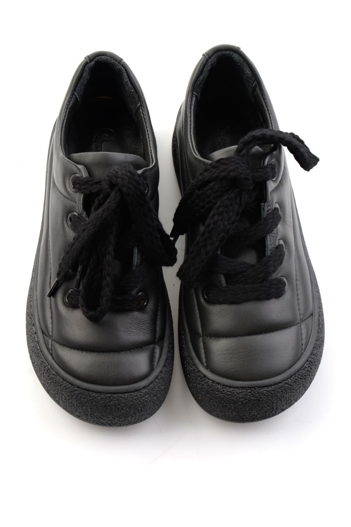 Siyah Hakiki Deri Kadın Sneaker K01331780903