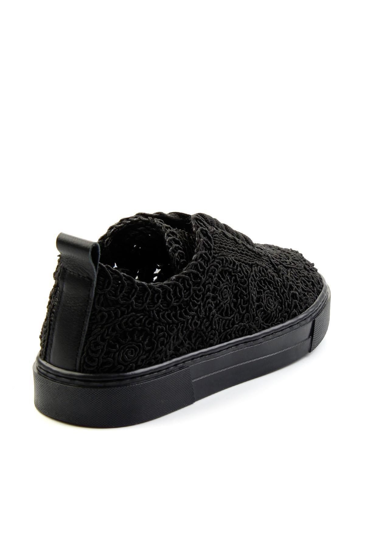 Siyah Hakiki Deri Kadın Sneaker K01331999916