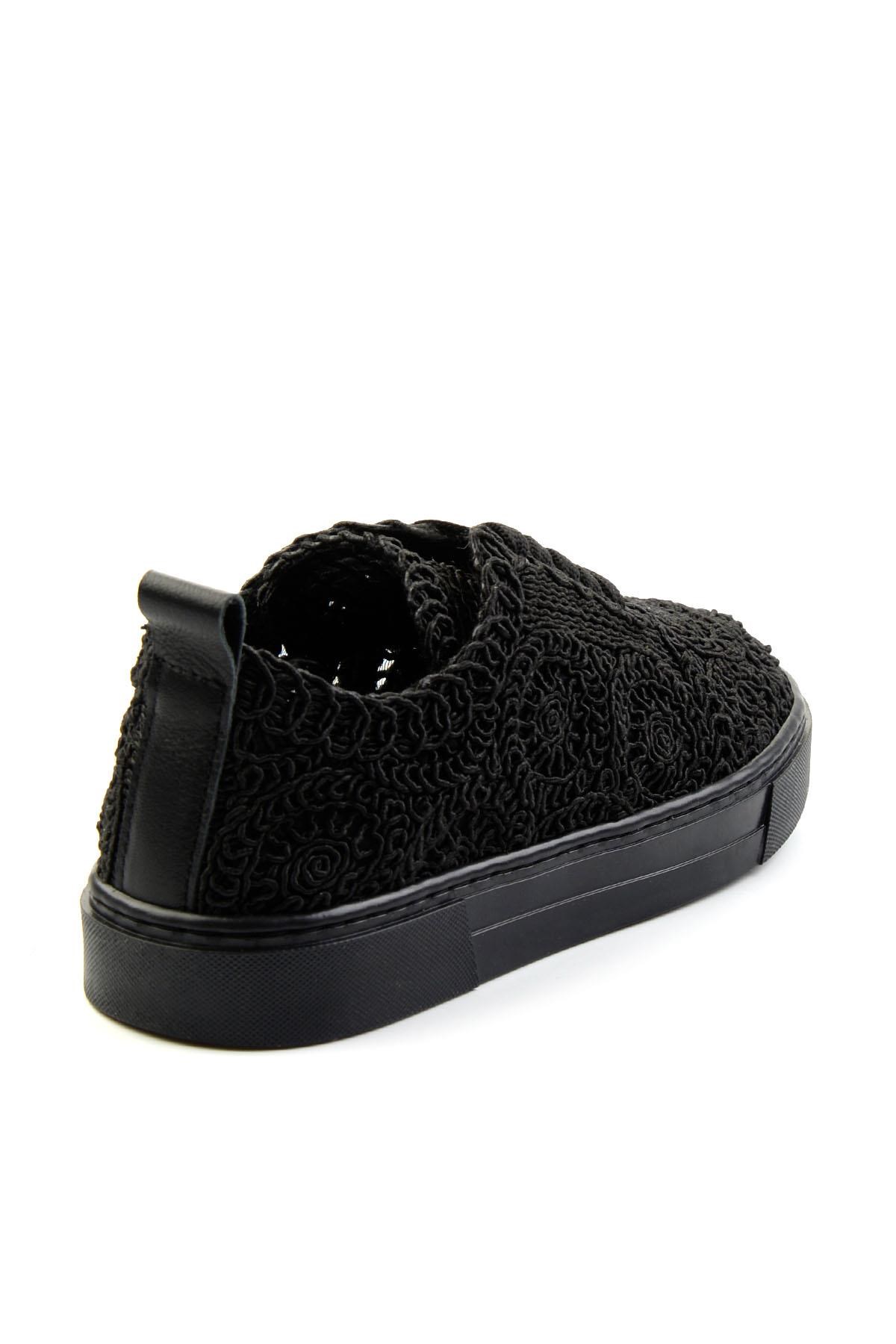 Siyah Hakiki Deri Kadın Sneaker K01331999916
