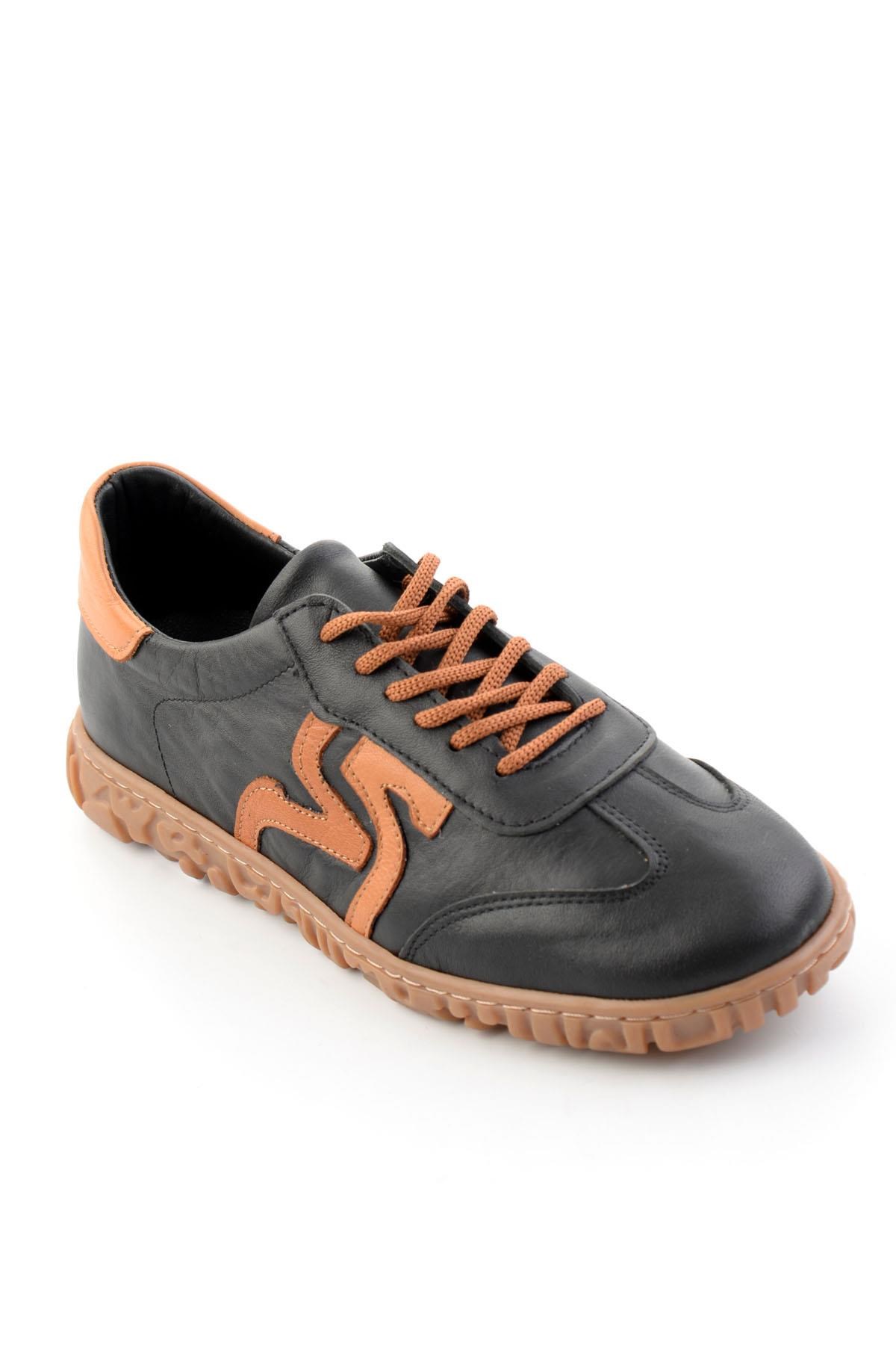 Siyah Hakiki Deri Kadın Sneaker K01753005703