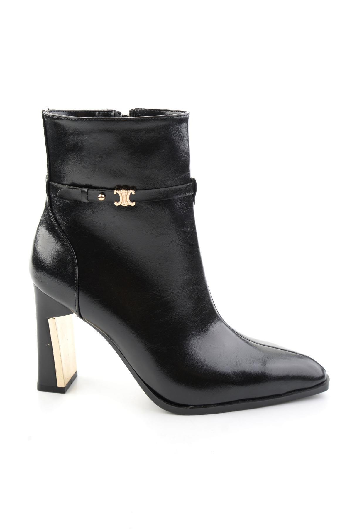 Siyah Kırışık  Kadın Bot & Bootie K02565022542