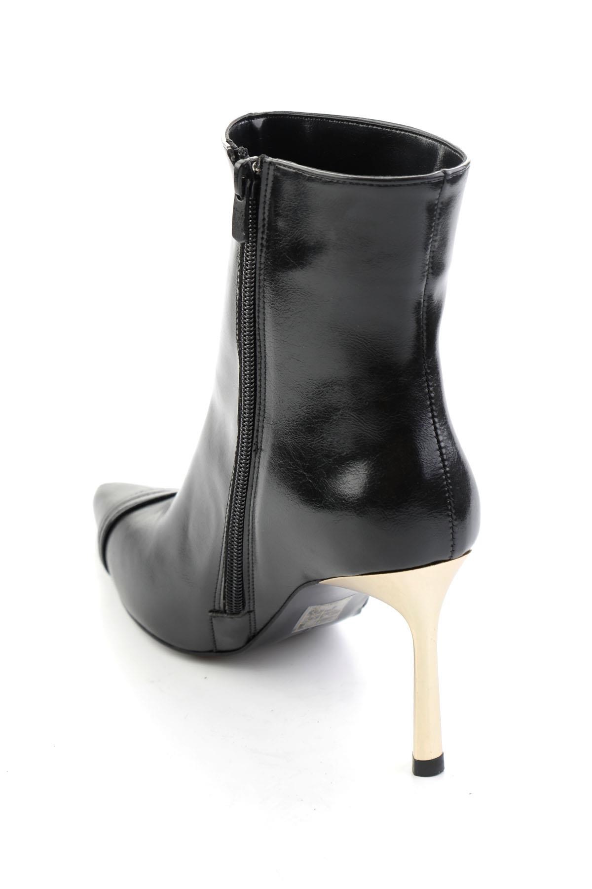 Siyah Kırışık  Kadın Bot & Bootie K02565050042