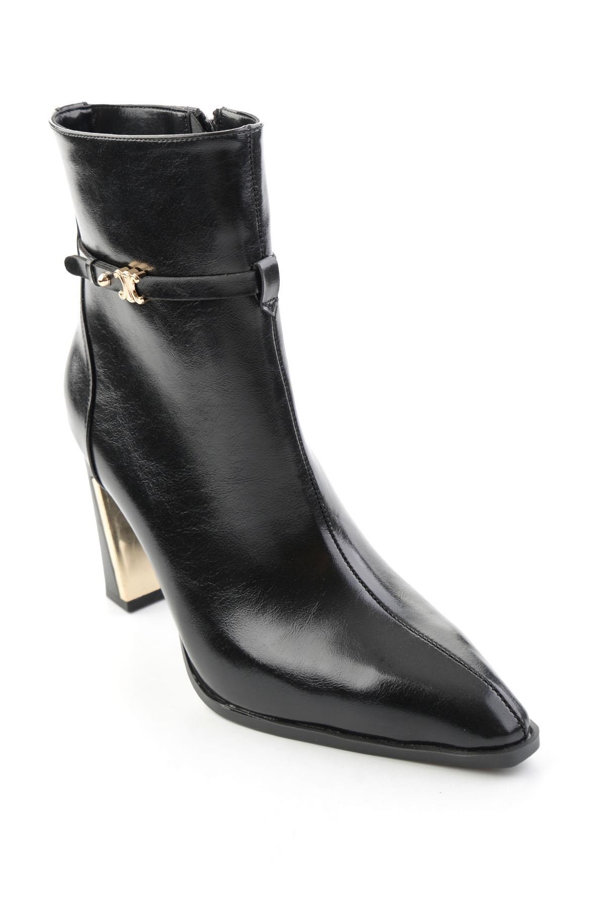 Siyah Kırışık  Kadın Bot & Bootie K02565022542