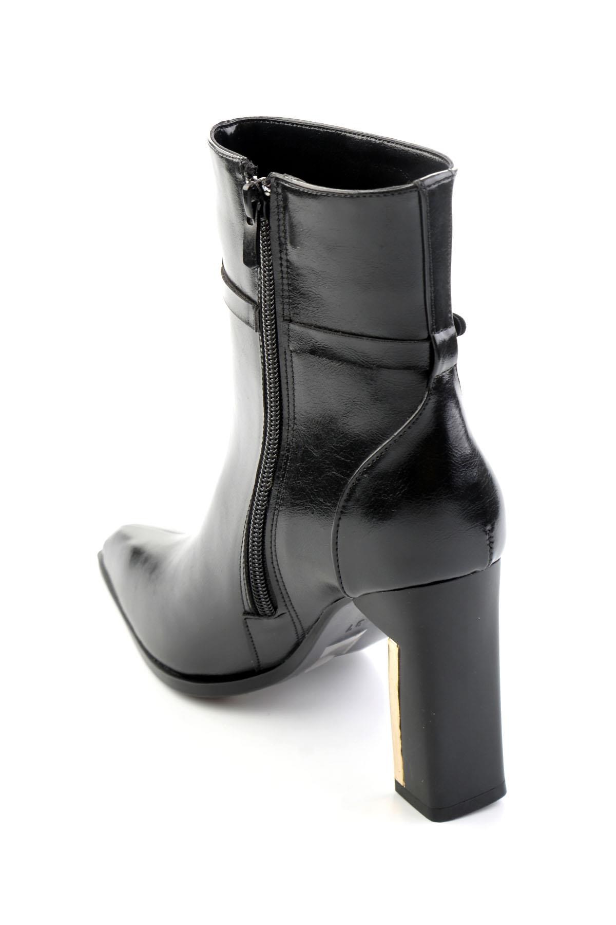 Siyah Kırışık  Kadın Bot & Bootie K02565022542