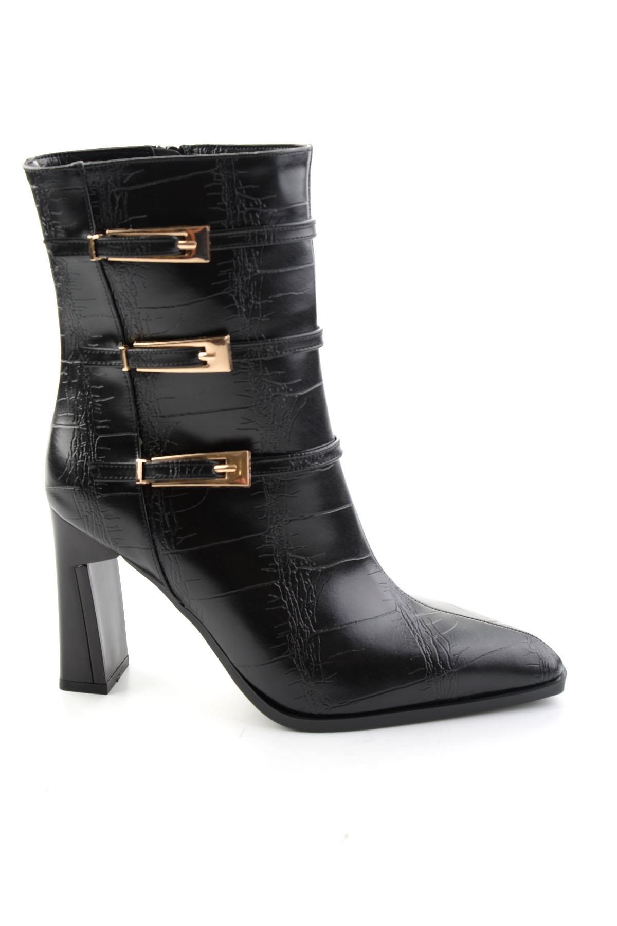 Siyah Kroko  Kadın Bot & Bootie K02565020011
