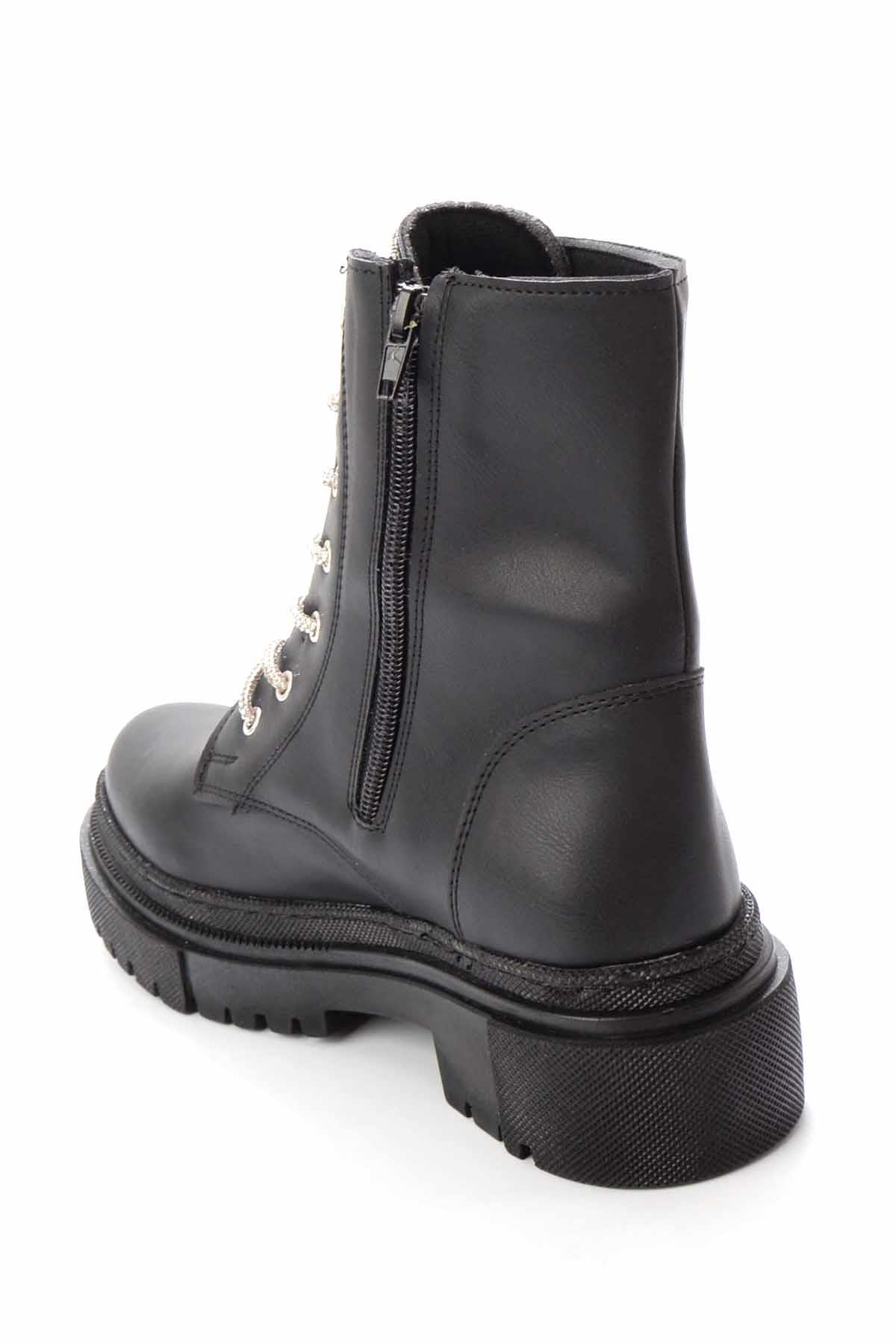Siyah Lame  Kadın Bot & Bootie K02641530609