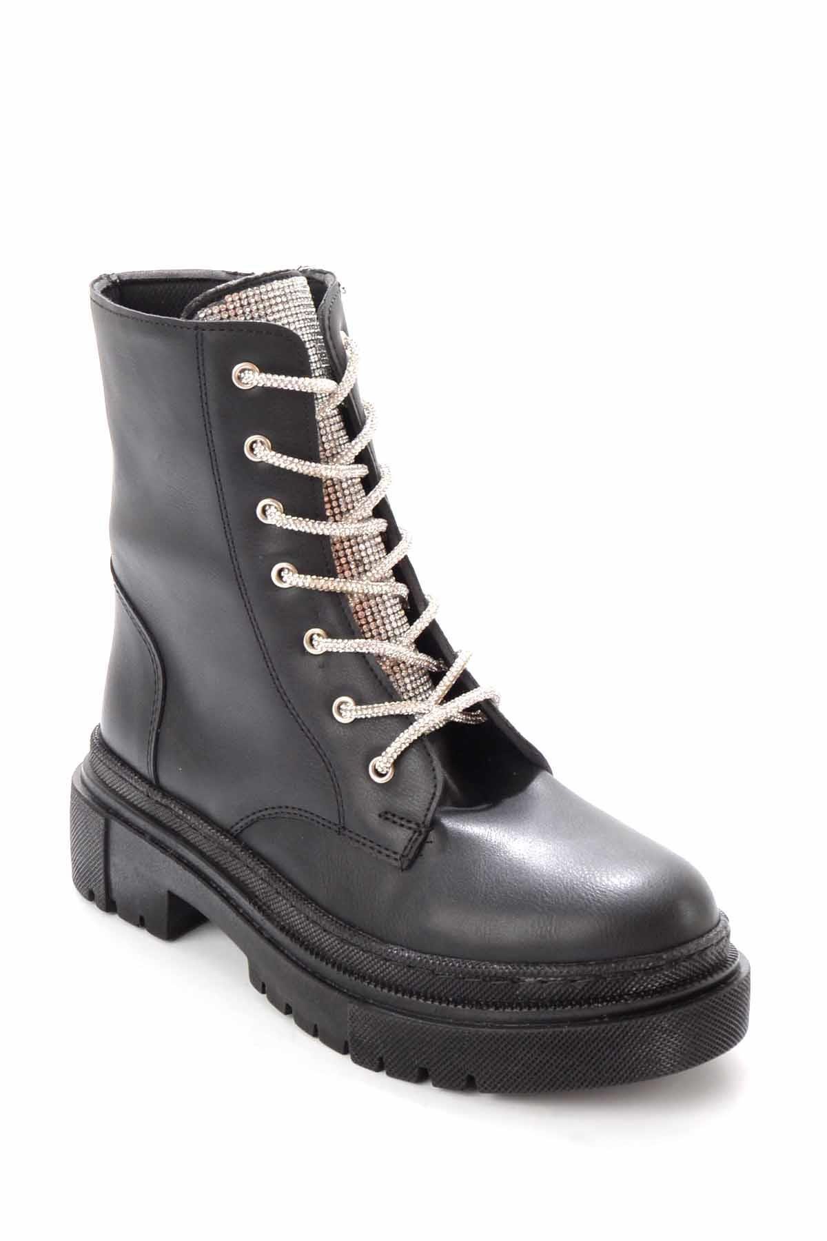 Siyah Lame  Kadın Bot & Bootie K02641530609