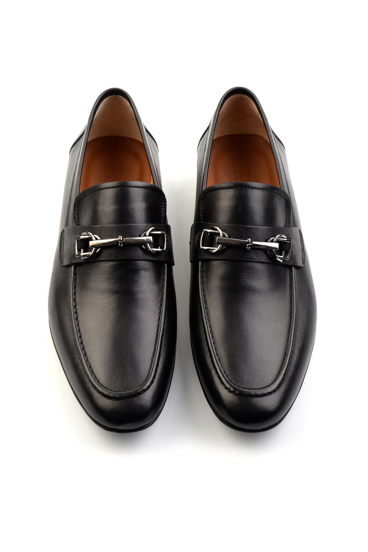 Siyah Leather Erkek Casual Ayakkabı E01758239803