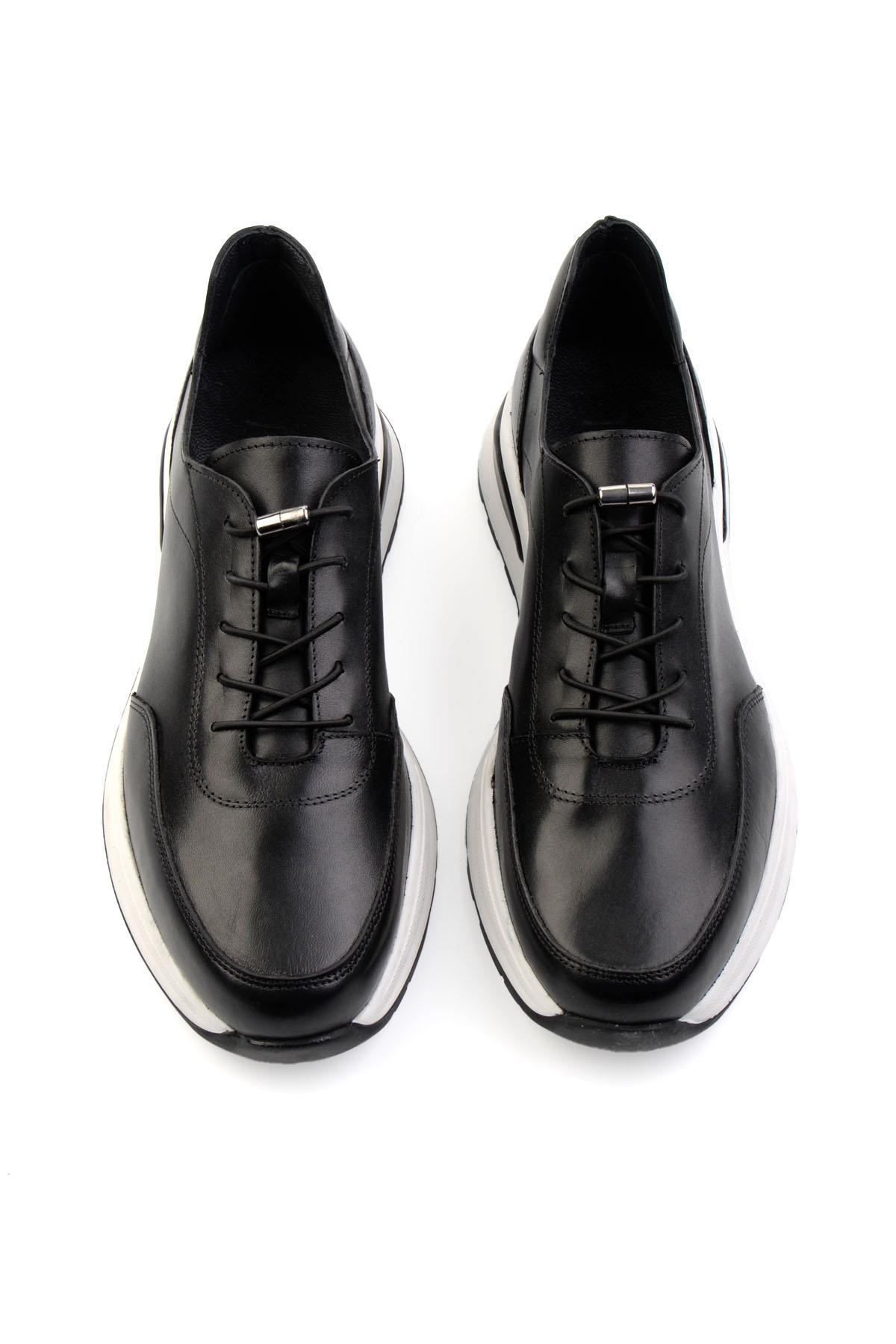 Siyah Leather Erkek Casual Ayakkabı E01011031303