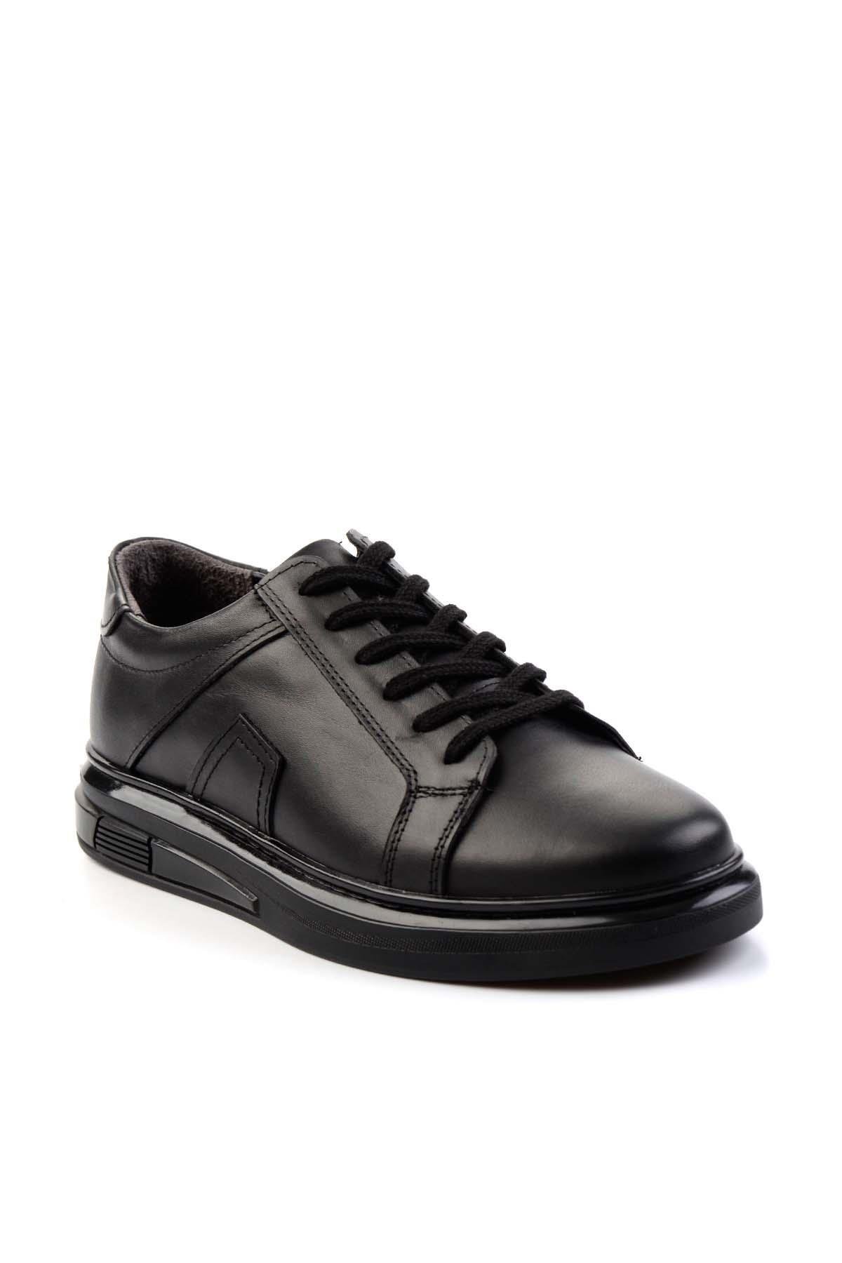 Siyah Leather Erkek Casual Ayakkabı E01439700241