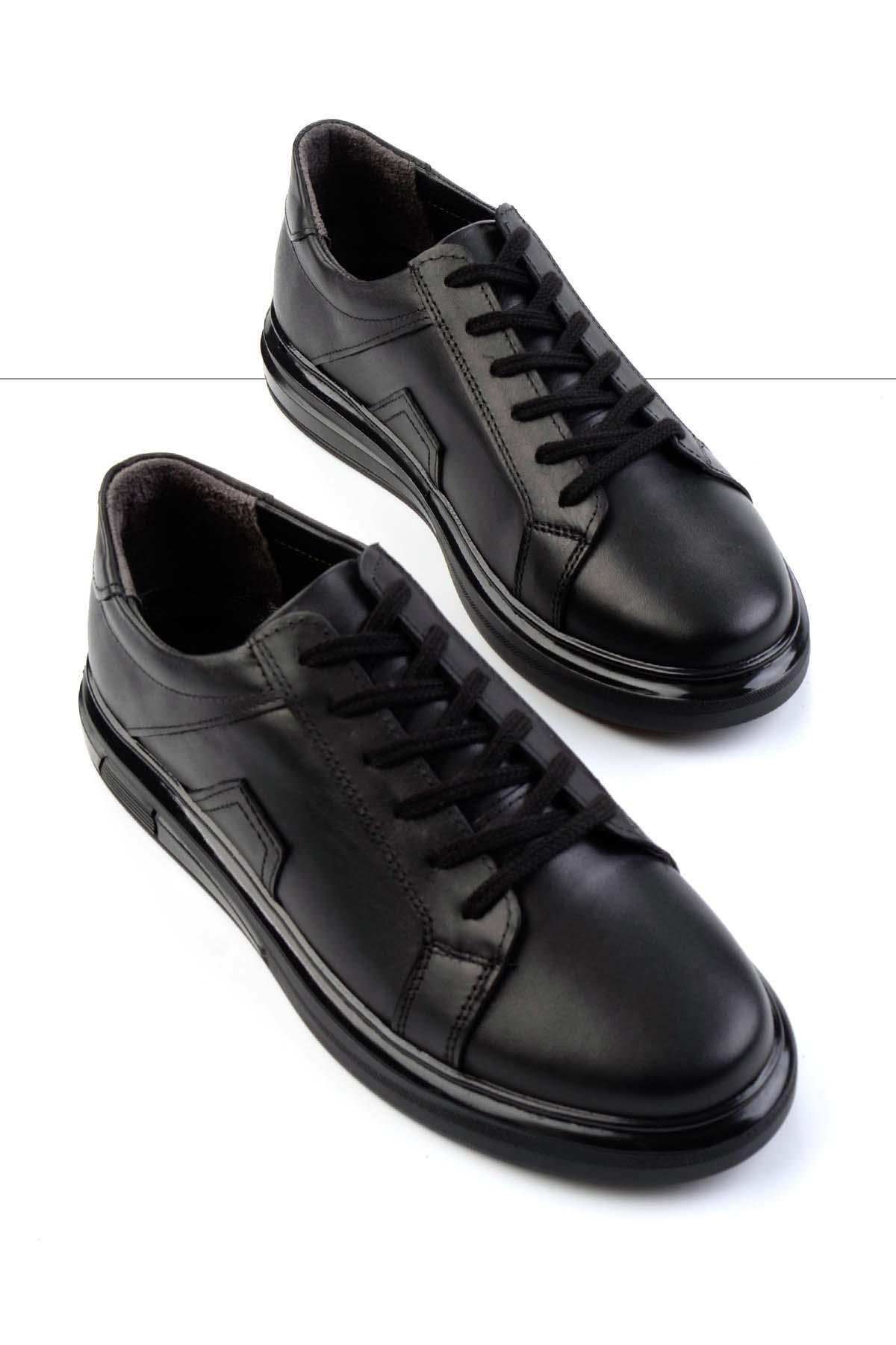 Siyah Leather Erkek Casual Ayakkabı E01439700241