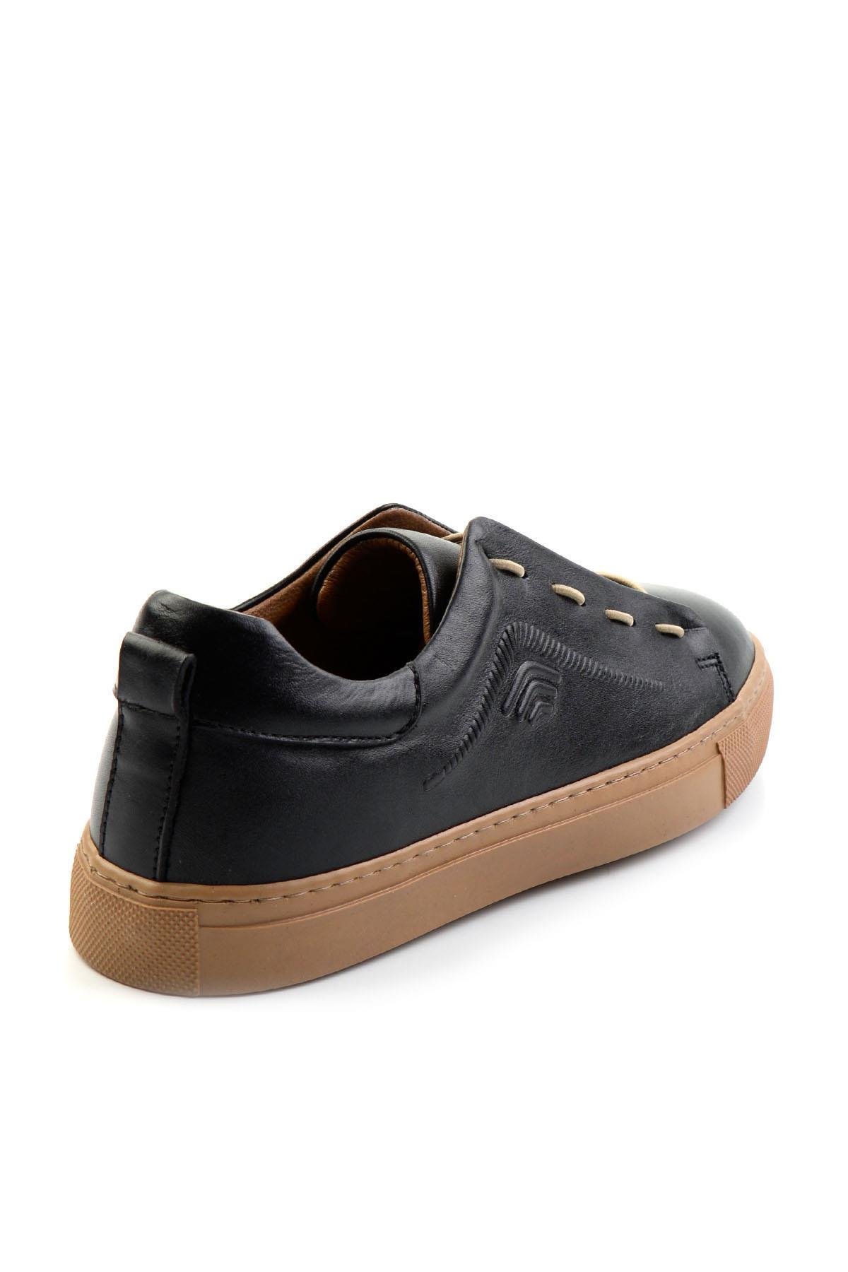 Siyah Leather Erkek Casual Ayakkabı E01535751243