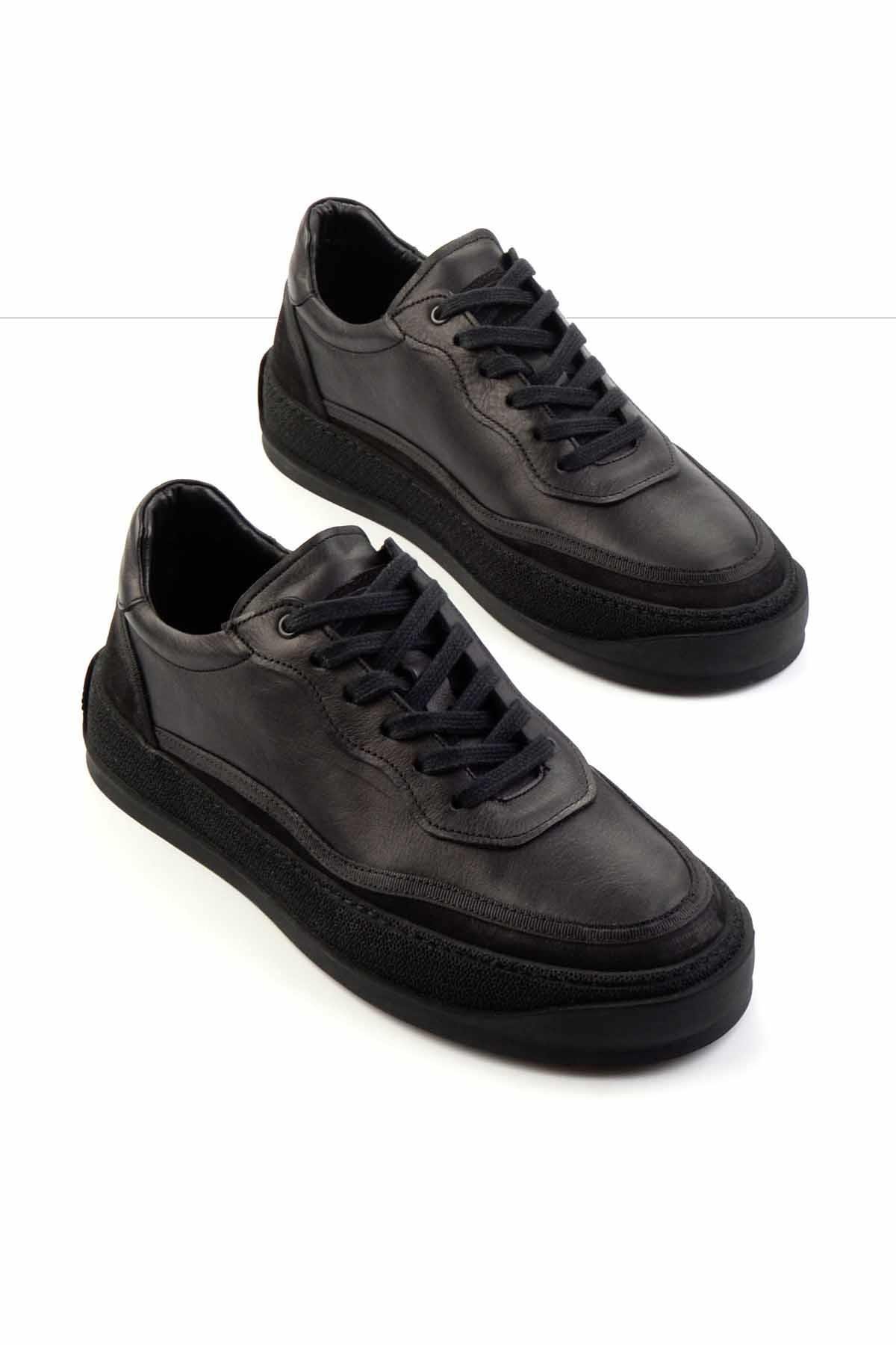 Siyah Leather Erkek Casual Ayakkabı E01396113503