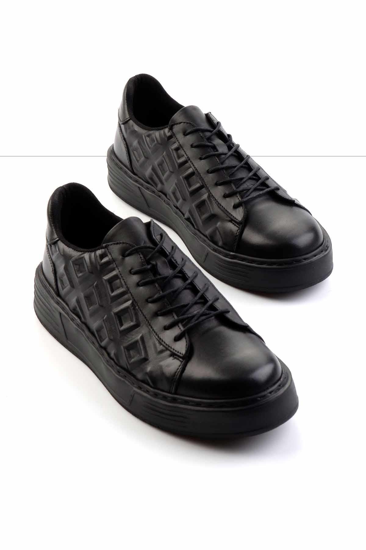 Siyah Leather Erkek Casual Ayakkabı E01556105841
