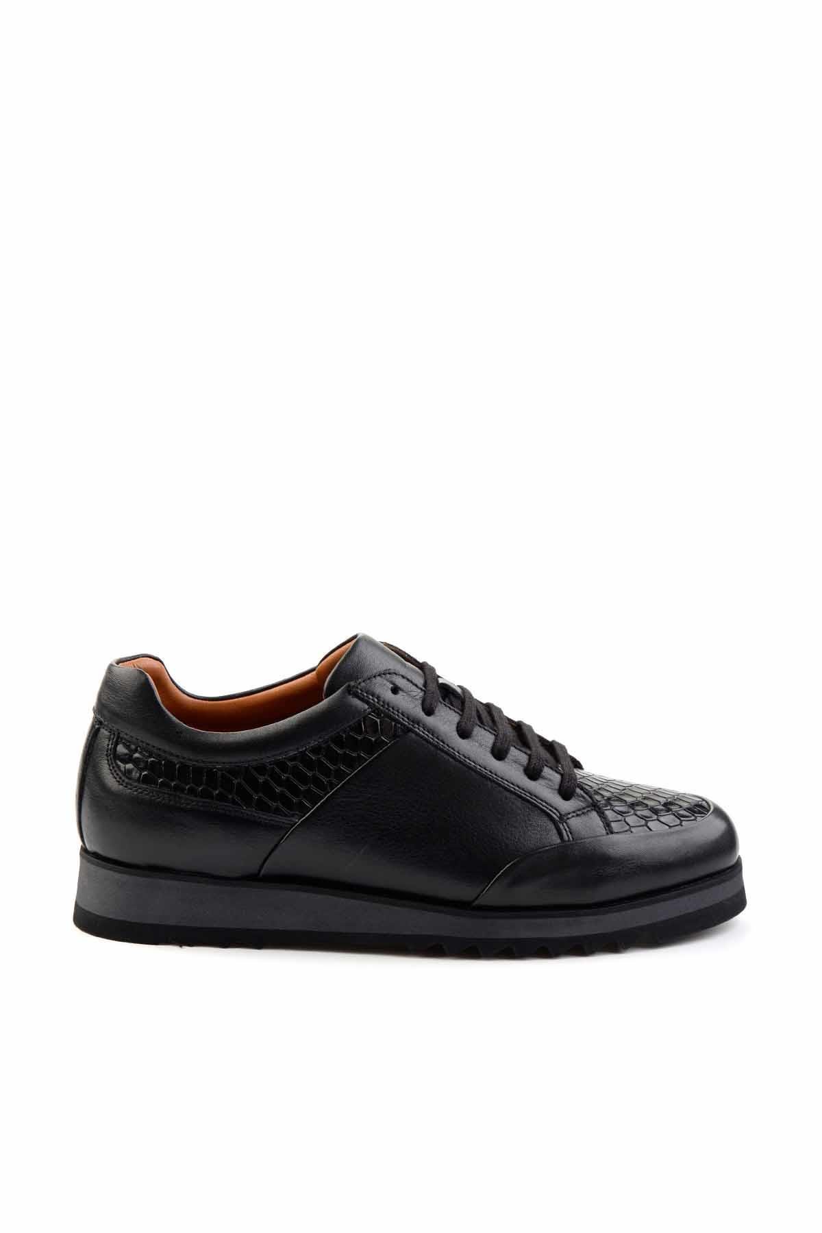 Siyah Leather Erkek Casual Ayakkabı E01036508303
