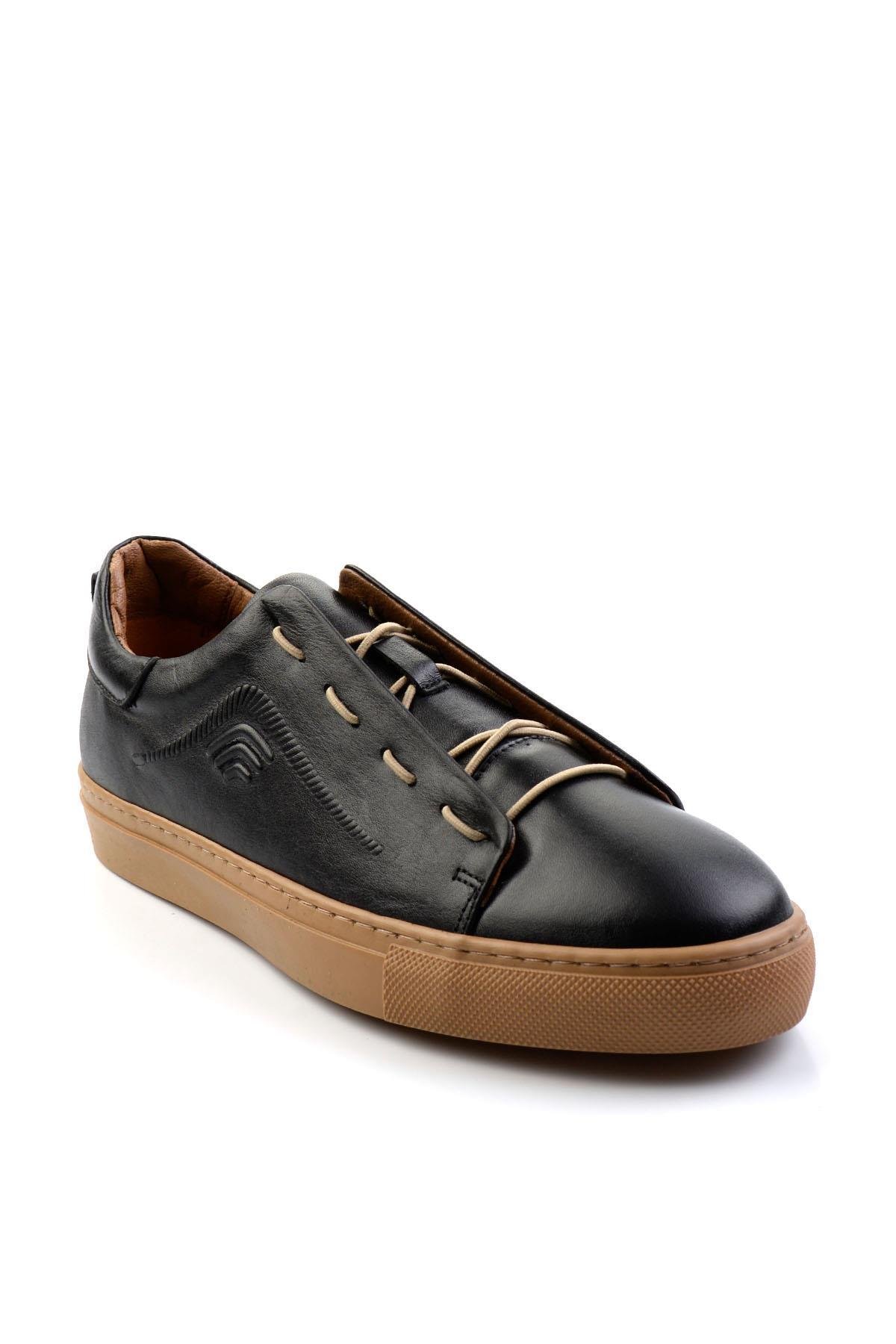 Siyah Leather Erkek Casual Ayakkabı E01535751243